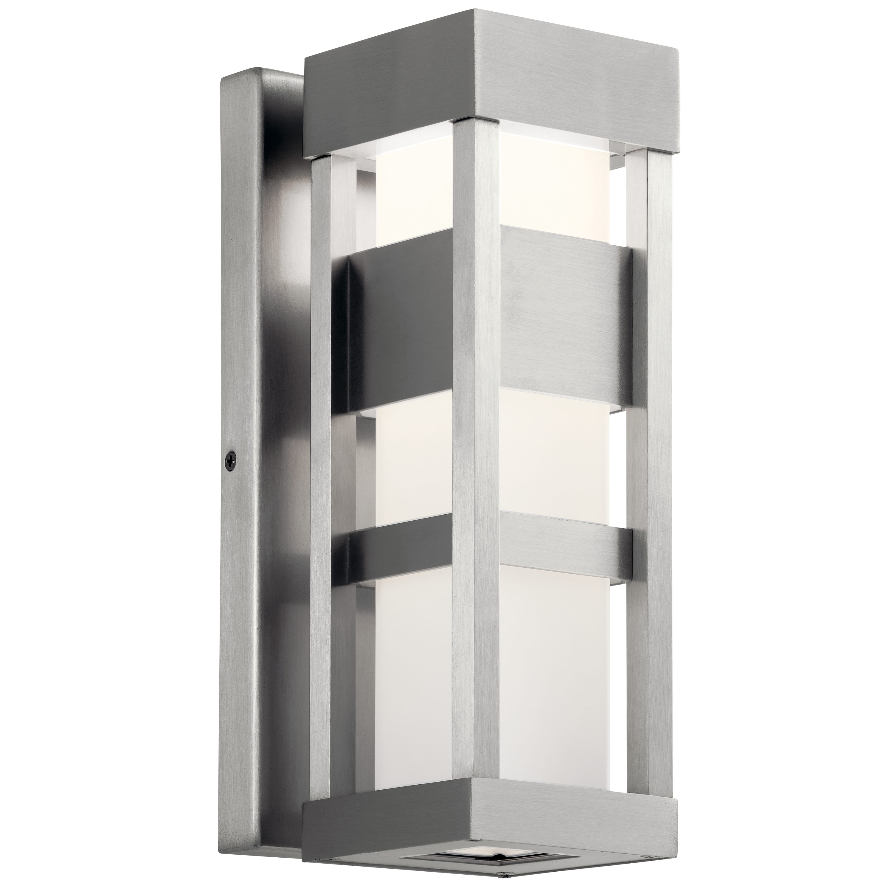 Kichler 59035BALED Ryler 12-in H Brushed Aluminum Hardwired Integrated LED Outdoor Wall Light