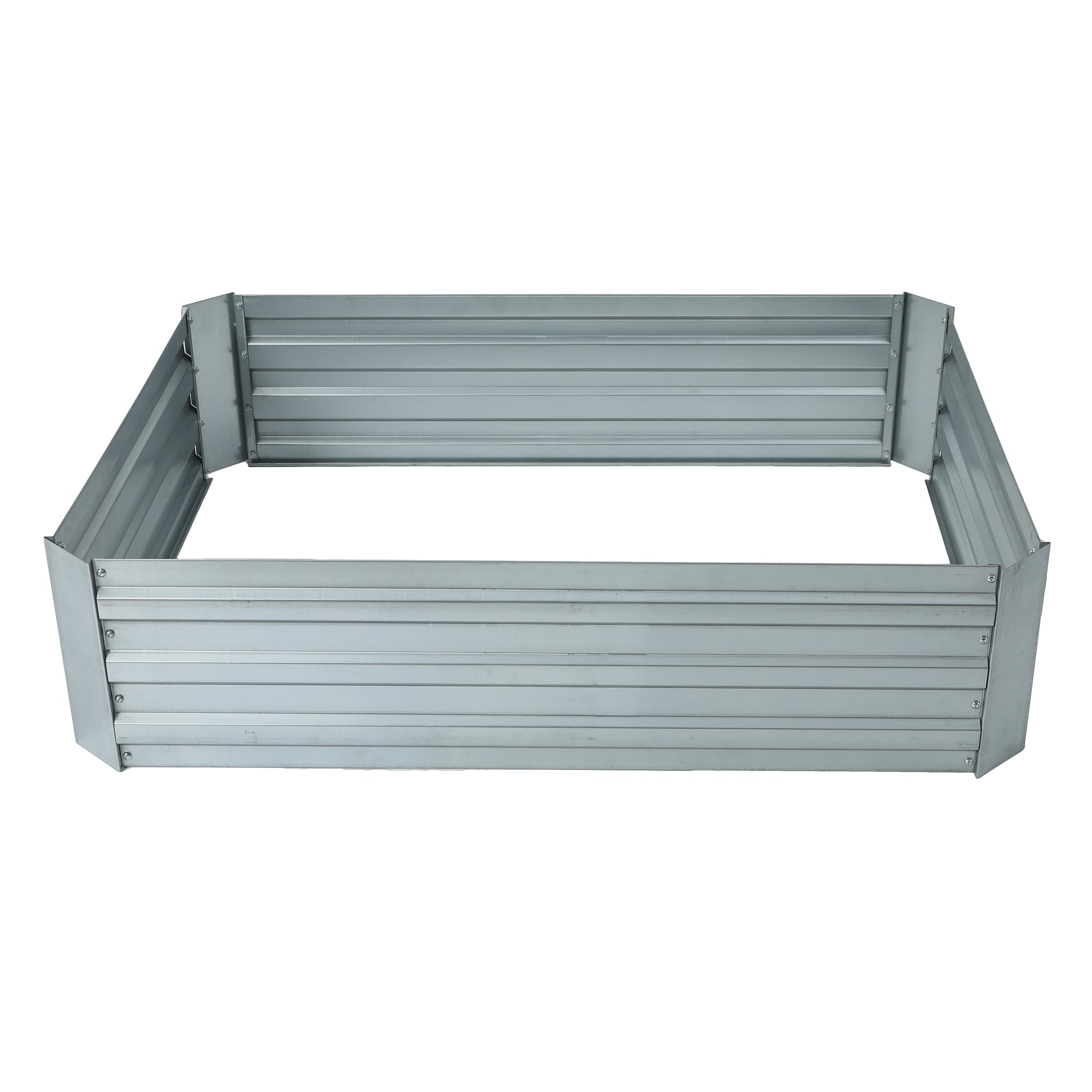 LuxenHome WHPL1271 48.00-in W x 36.25-in L x 12.00-in H Silver Metal Raised Garden Bed