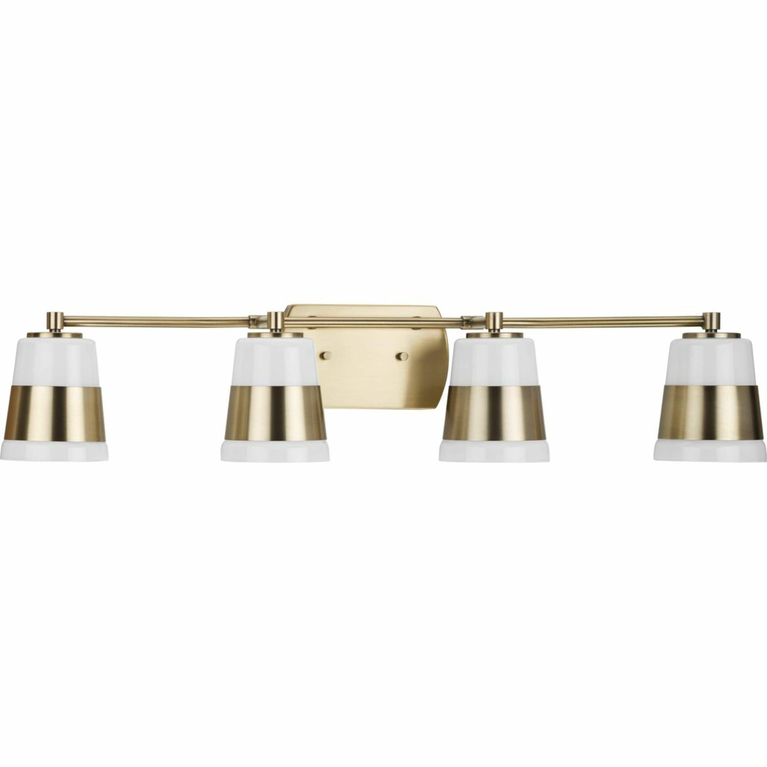 Progress Lighting P300445-163 Haven 34-in 4 -Light Brass Modern/contemporary Vanity light