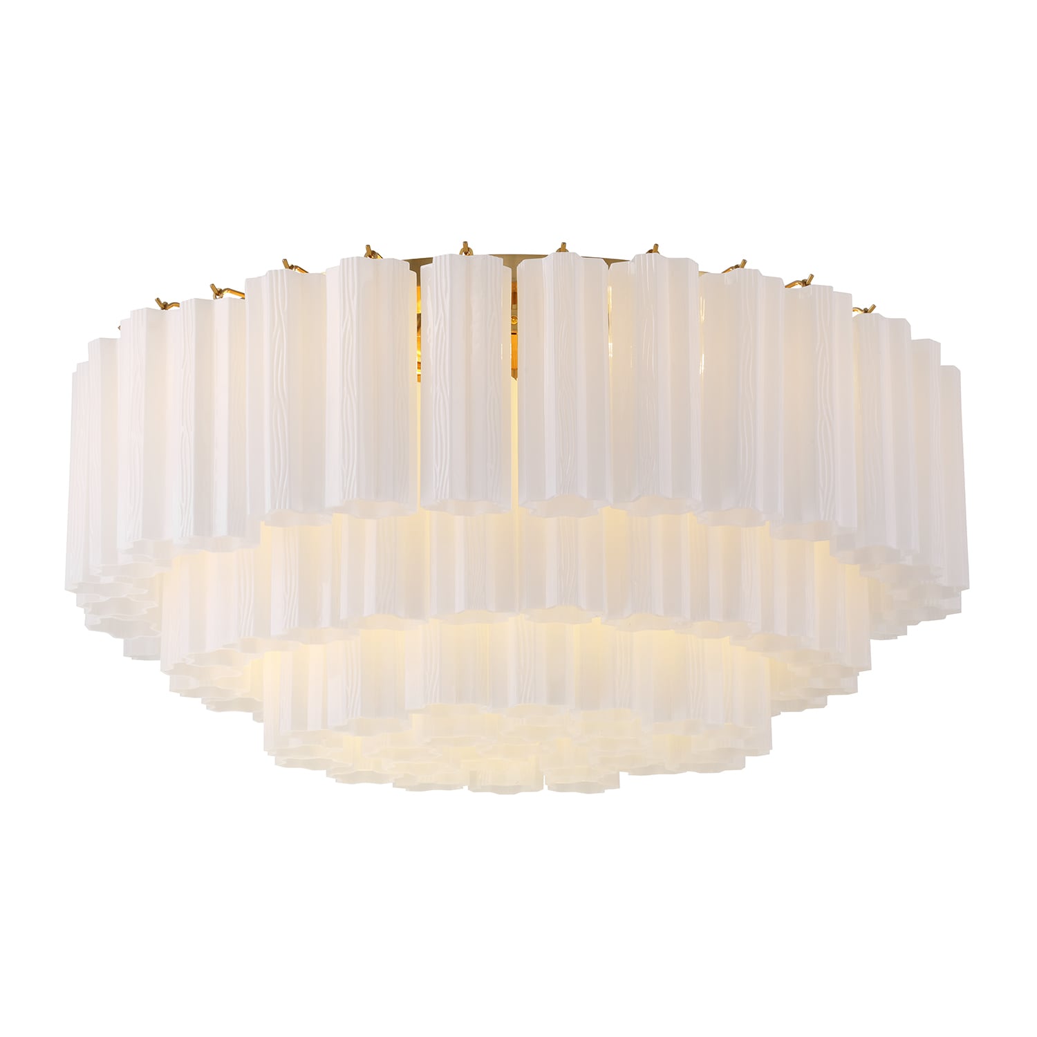 Crystorama ADD-331-AG-WH Addis 16 -Light 32-in Antique Gold Flush Mount Light
