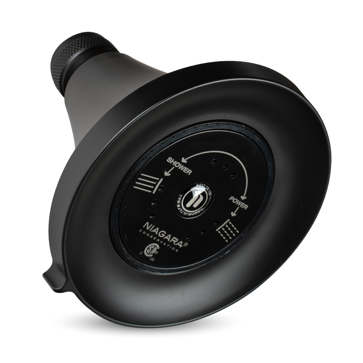 Niagara Conservation N3915MB Earth Luxe 2.0 -Spray Matte Black 3.35-in Round Fixed Shower Head 1.5 GPM