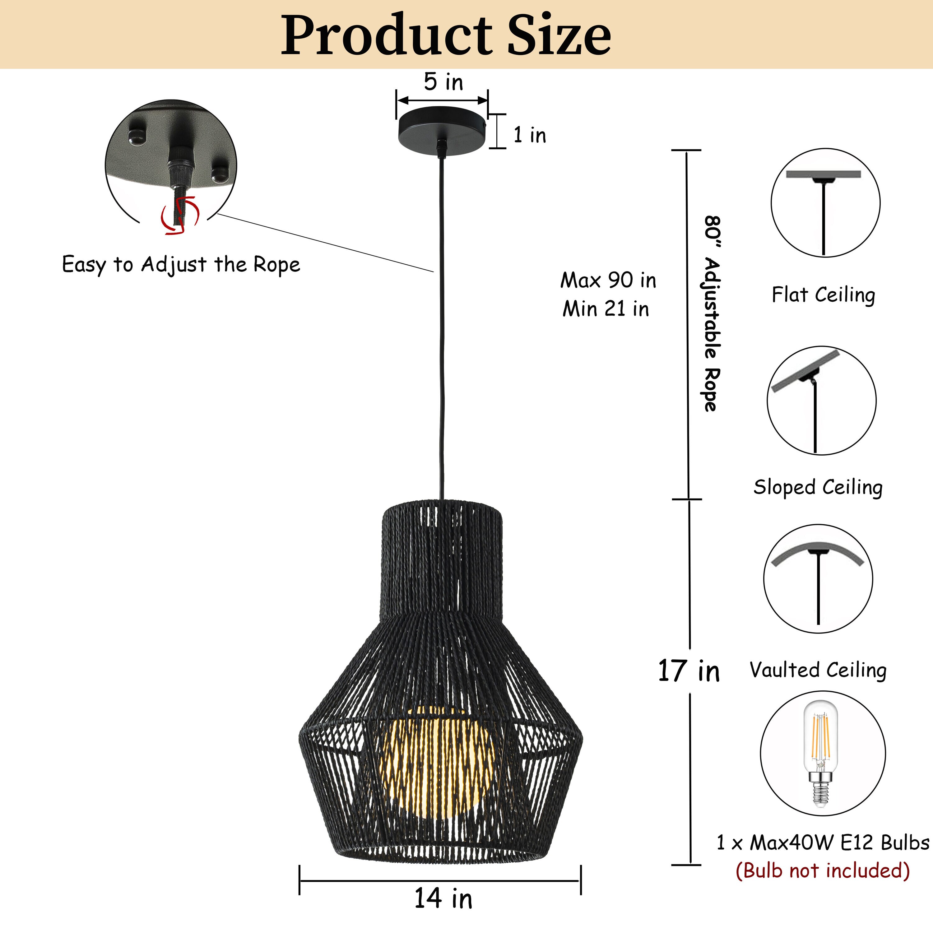 AloaDecor Lighting L7264D36BK12A Pendant-Lights - View #3