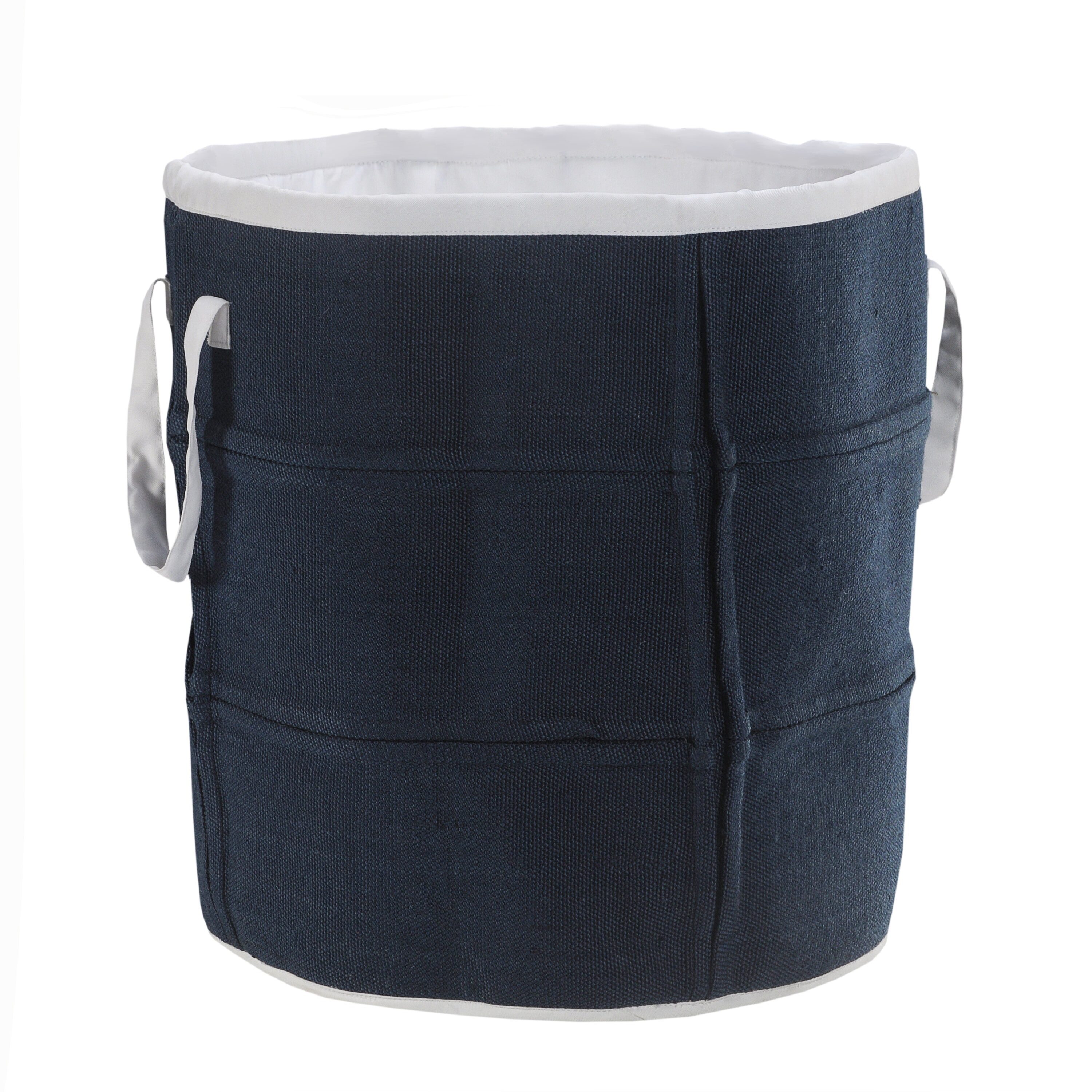 LR Home 5991A0084934J8 ( 21-in W x 21-in H x 21-in D ) Navy/White Polyester Basket