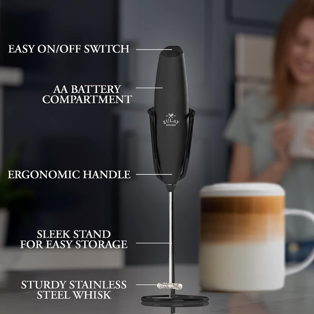 Zulay Kitchen Unicorn Black Milk Frother OG w Stand - Powerful 13,000 RPM  Motor - Perfect for Whisking, Coffee, and More - Plastic - Milk Frother  Accessories in the Coffee Maker Accessories department at