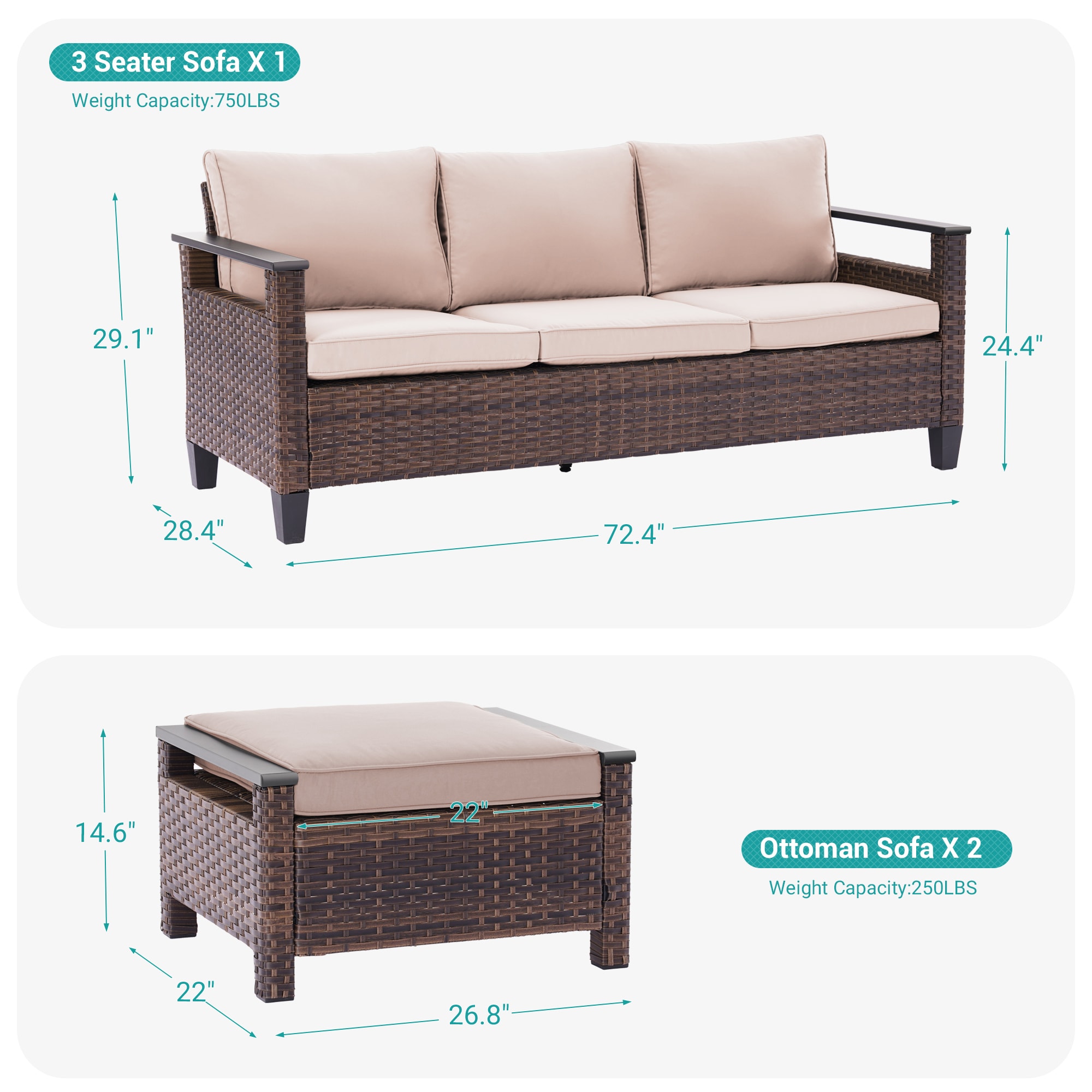 ACEGOSES LW-PS-126S1BSD Patio-Conversation-Sets - View #3