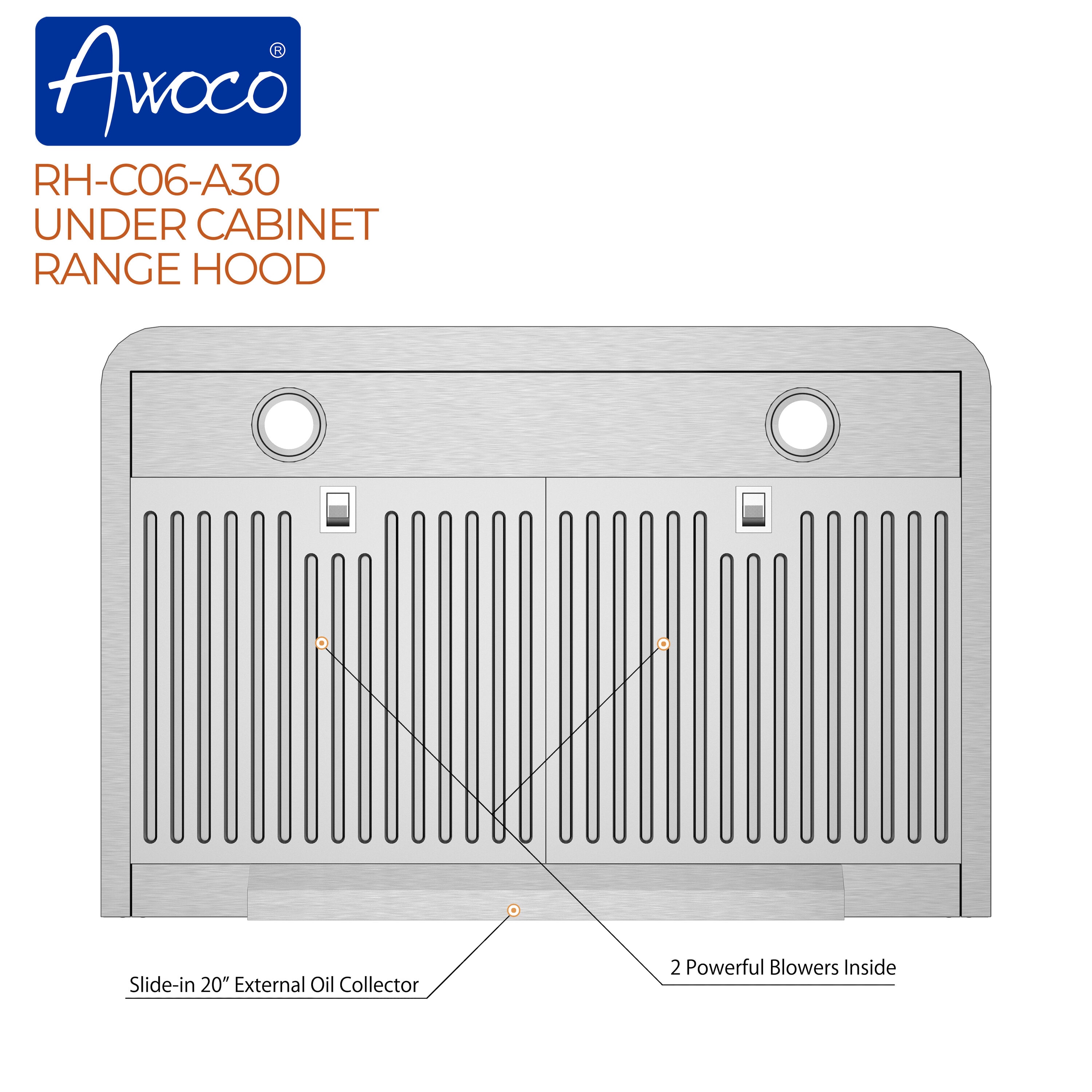 Awoco RH-C06-A30 Undercabinet-Range-Hoods - View #5