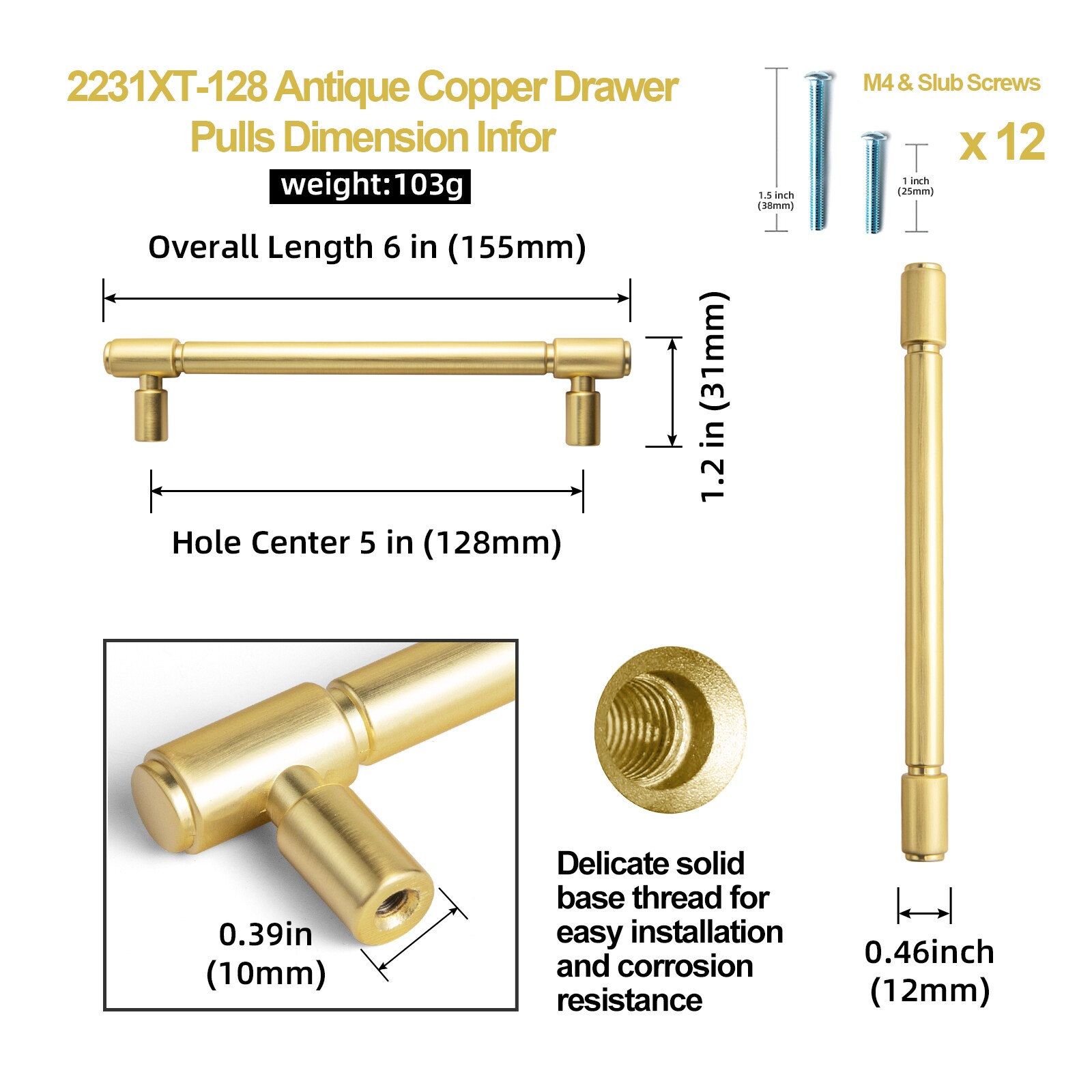 Miaokesen 2231XT-128 Cabinet-Pulls - View #2