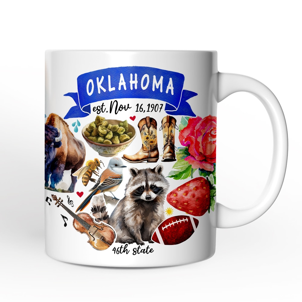 OrnamentallyYou NPCM275 Artistic Oklahoma State Themes and Landmarks Mug