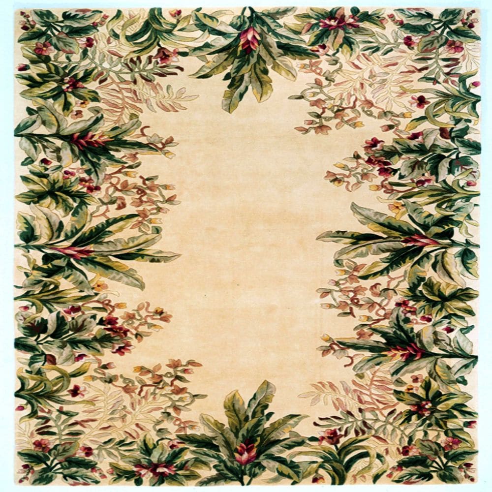 HomeRoots 354056 Bernadette 2 x 4 (ft) Rag Wool Ivory Rectangular Indoor Floral/Botanical Area rug