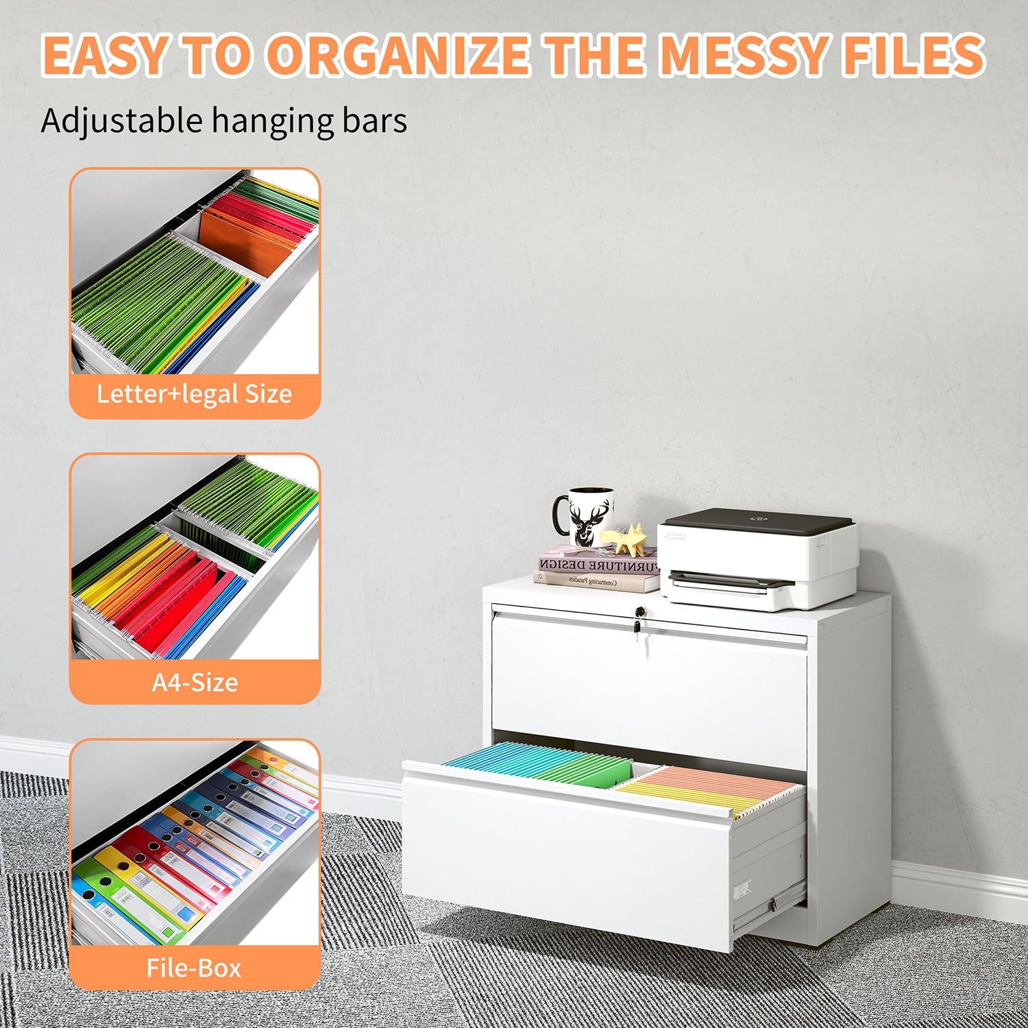 GZMR LZX-WF-318WT Filing-Cabinets - View #6