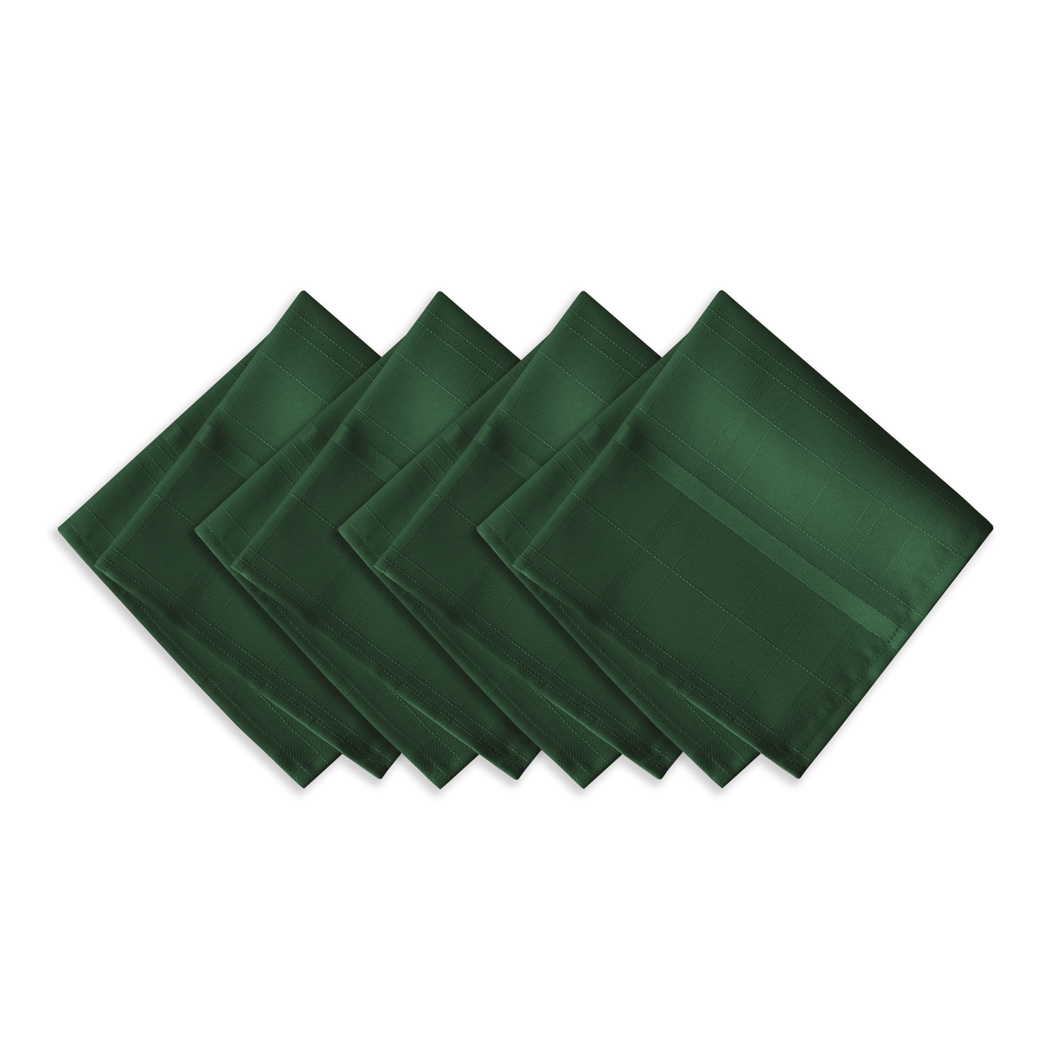Elrene Home Fashions 026865995046 Elegance Plaid Damask 4 -Pack Green Polyester Square Napkin(s)