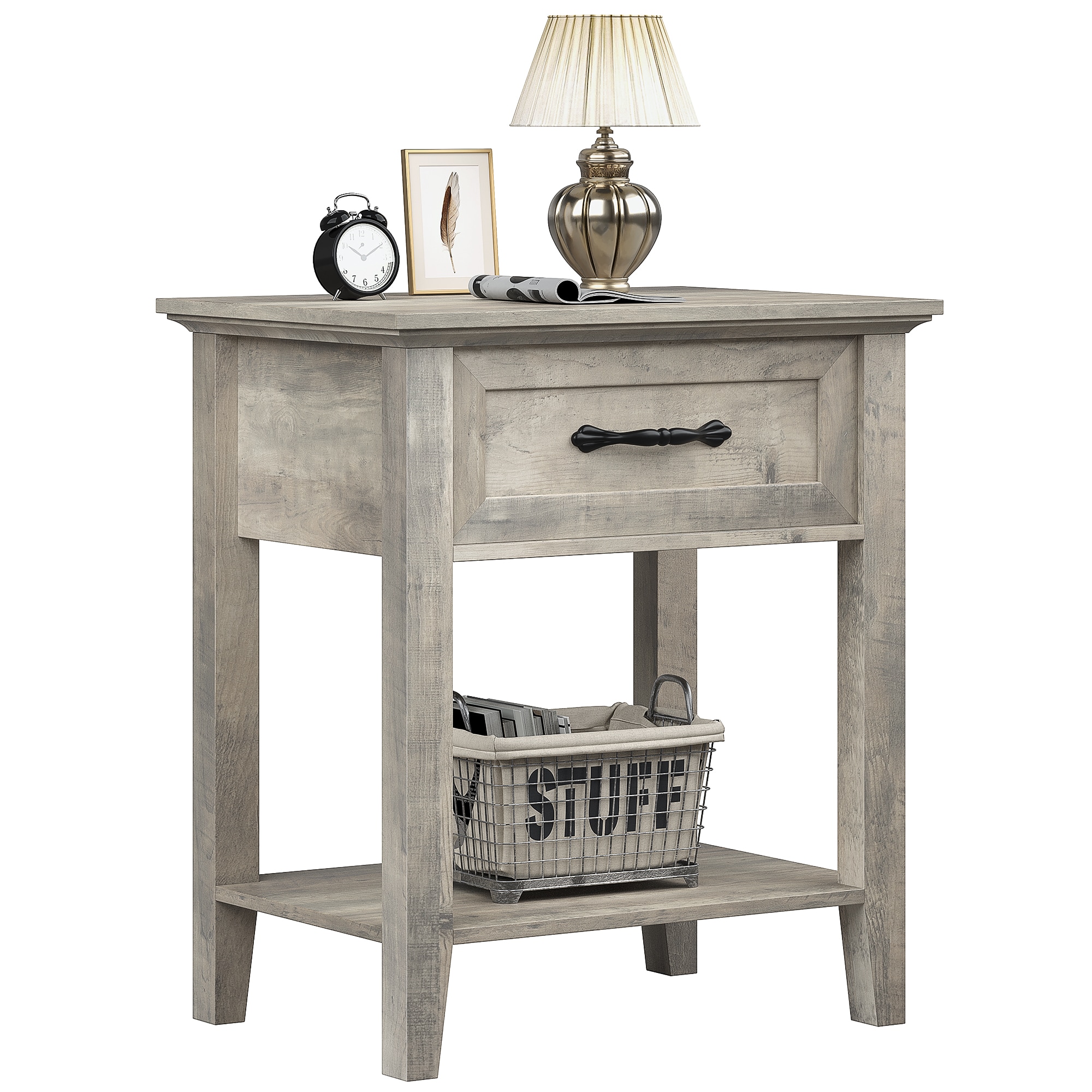 Garvee PHO-0W54JGOG Gray Nightstand