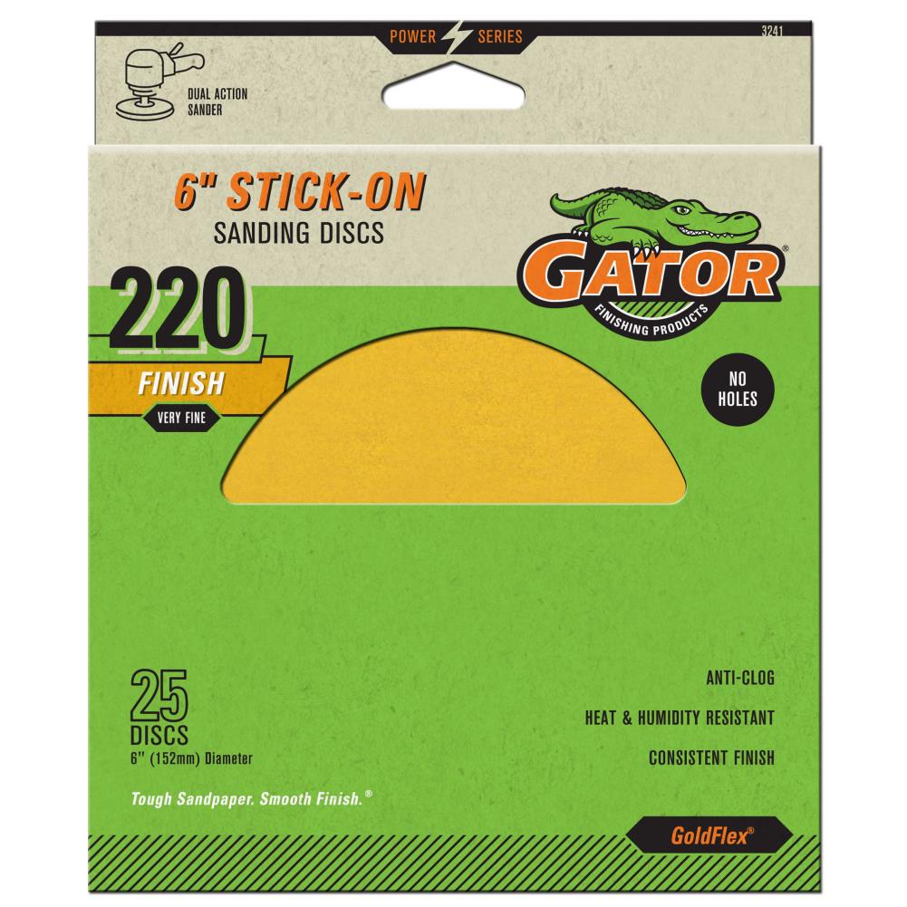 Gator 3012 Stick-on Sanding Disc 6 in 60 Grit for sale online