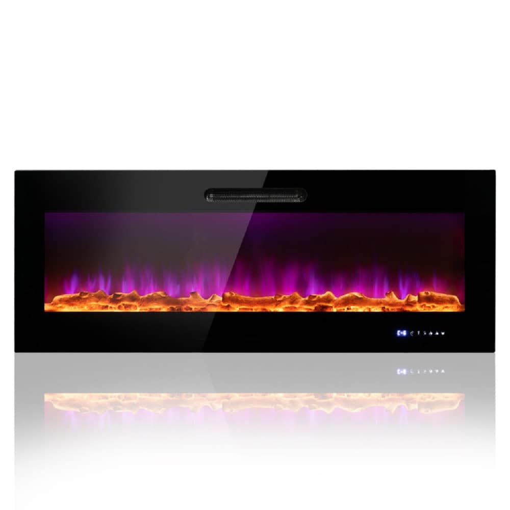 Forclover ALHY-FP31BK 50-Inches W Black Wall mount LED Wall-mount Electric Fireplace with Remote Control Included