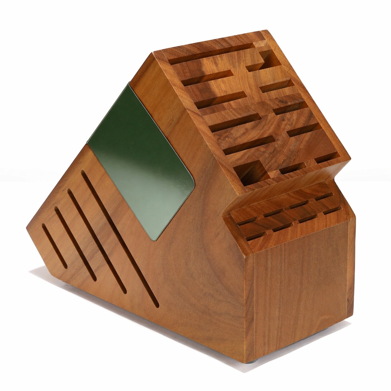 Aoibox  20 Slot Universal Teak Wood Knife Block with Wide Slots Holds Knives Up to 9 in Countertop Organizer