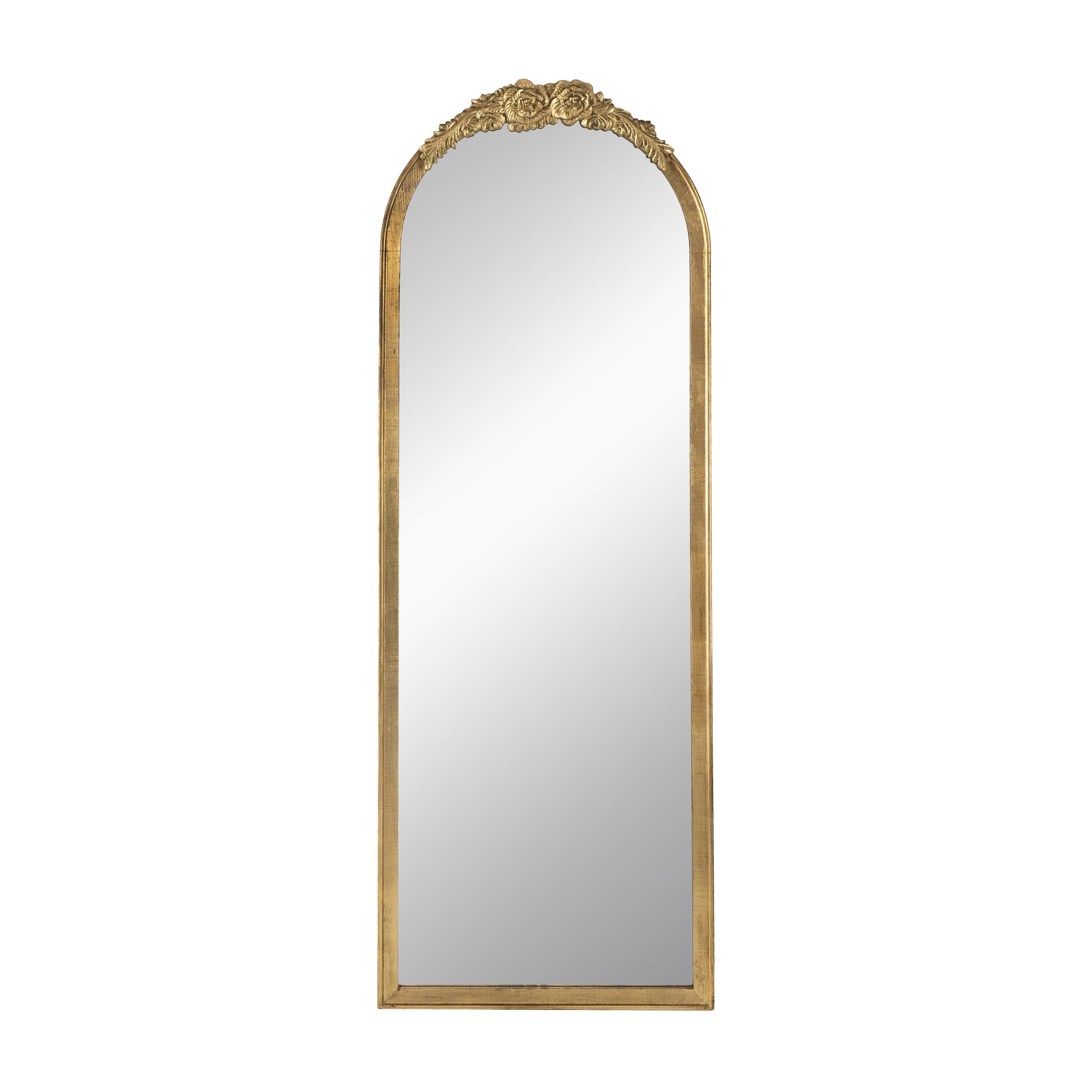 Benzara BM285555 2.5-Inches W x 56-Inches H Rectangle Gold Framed Full Length Wall Mirror