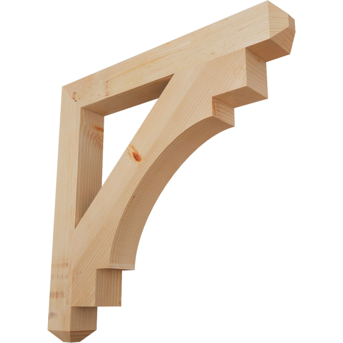 Ekena Millwork BKT04X32X32MRC04SDF Merced craftsman smooth 3-1/2-in x 32-in x 32-in Douglas fir Brown Wood Standard bracket