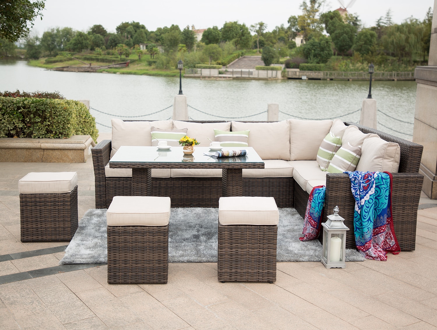 Direct Wicker DWS-1403-BROWN Patio-Conversation-Sets - View #2