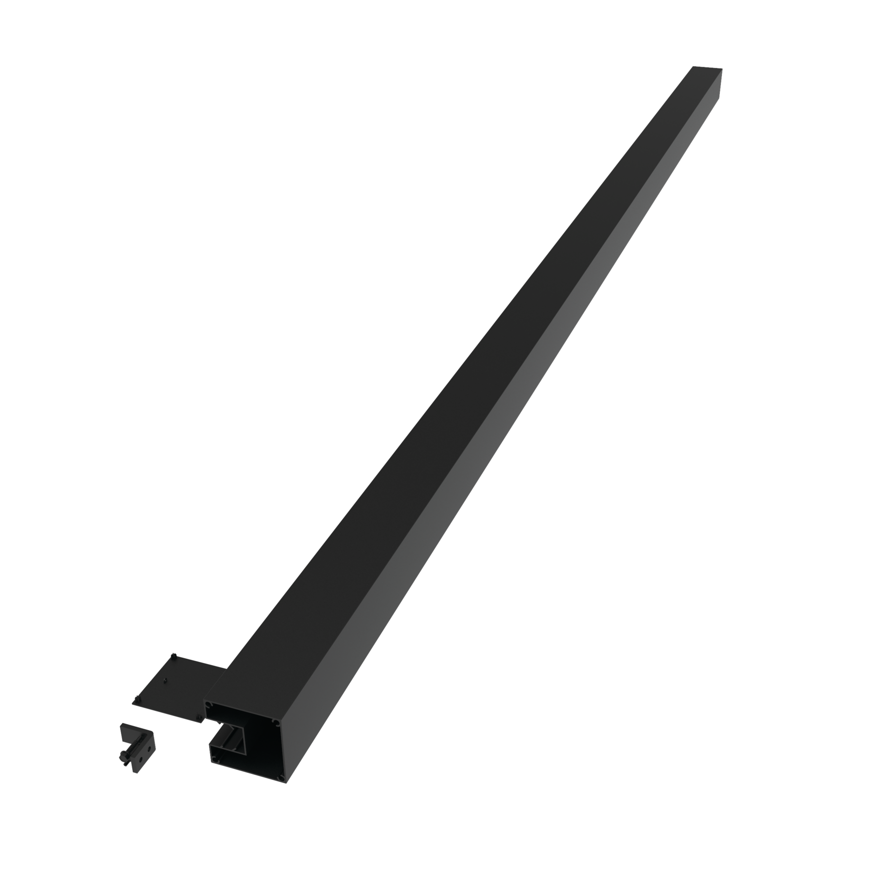 Freedom Alloy Mixed Material 8-ft H x 3-in W Matte Black Aluminum Privacy End Fence Post