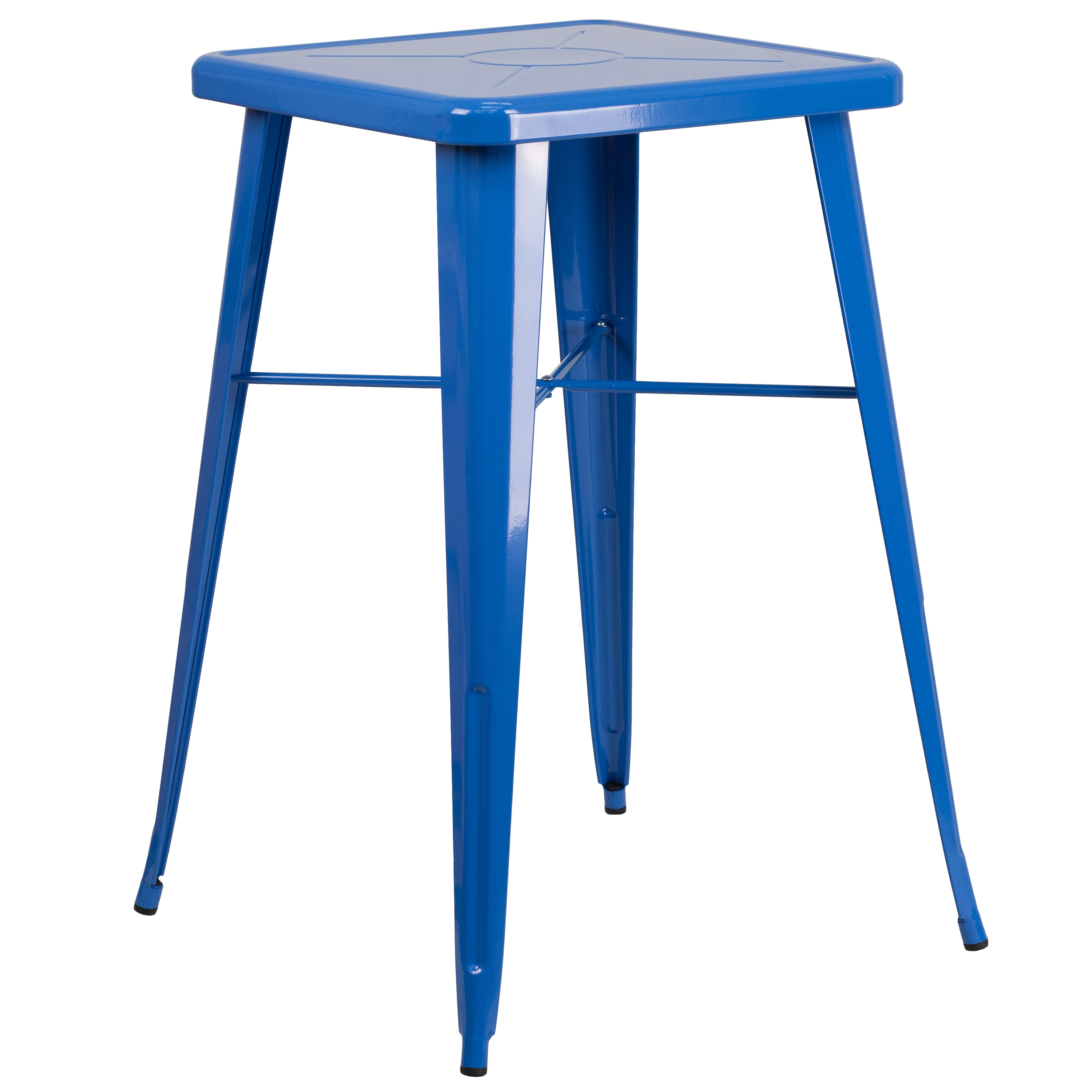 Flash Furniture 889142014447 Blue Contemporary/Modern Bar Table, Metal with Blue Metal 27.75-in L x 40-in H