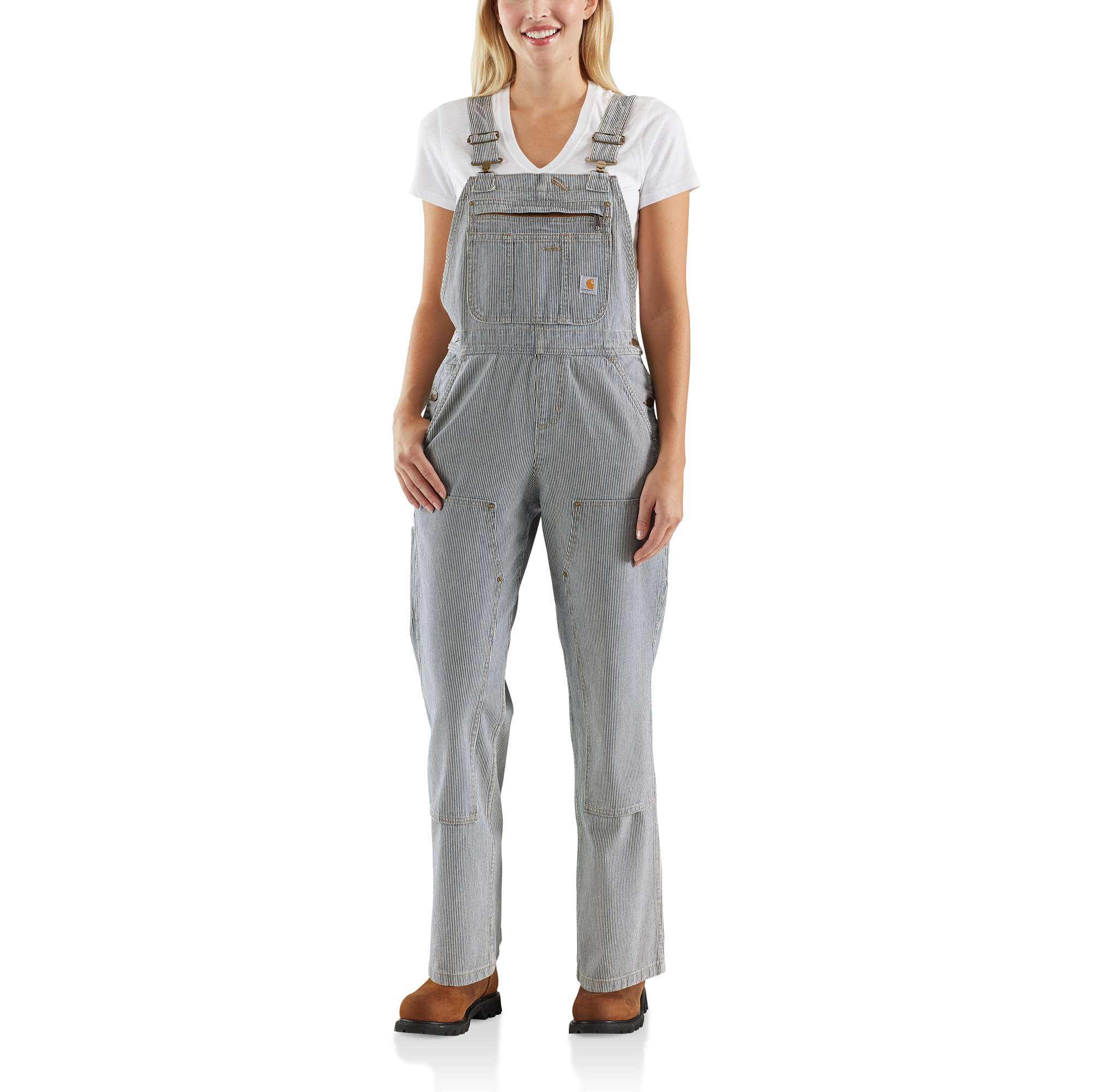 Carhartt Women's Stripe Sleeveless Twill Overall (Small) in the