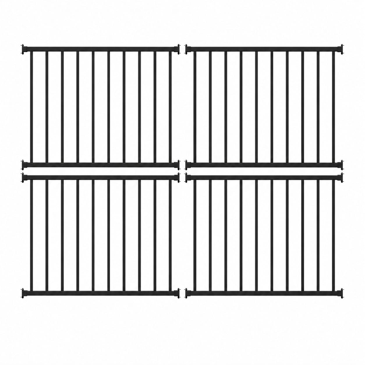 Aoibox  Modular 4 Pack 4 ft x 36 in Deck Railing Kits with Snap Fit Assembly AAMA 2604 Grade Textured Matte