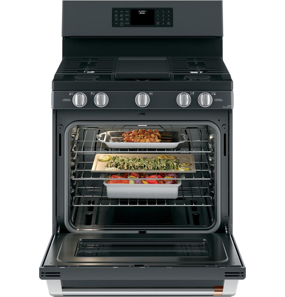 Cafe 30-in 5 Burners 6.2-cu ft Self-cleaning Convection Oven ...