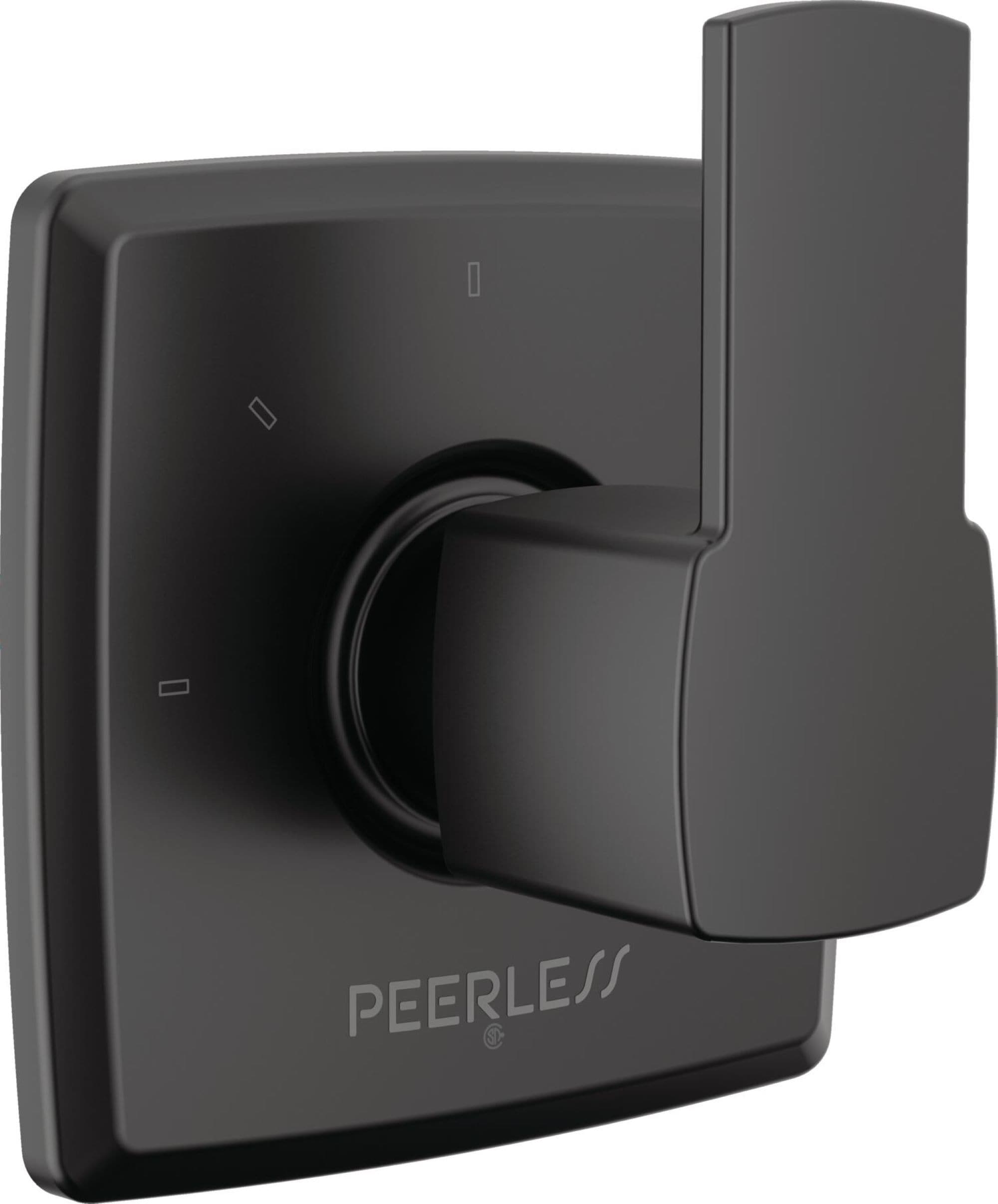Peerless PTT14371-BL Ezra Matte Black 2.75-Inches Universal Bathtub/Shower Diverter 0.5-Inches -ID