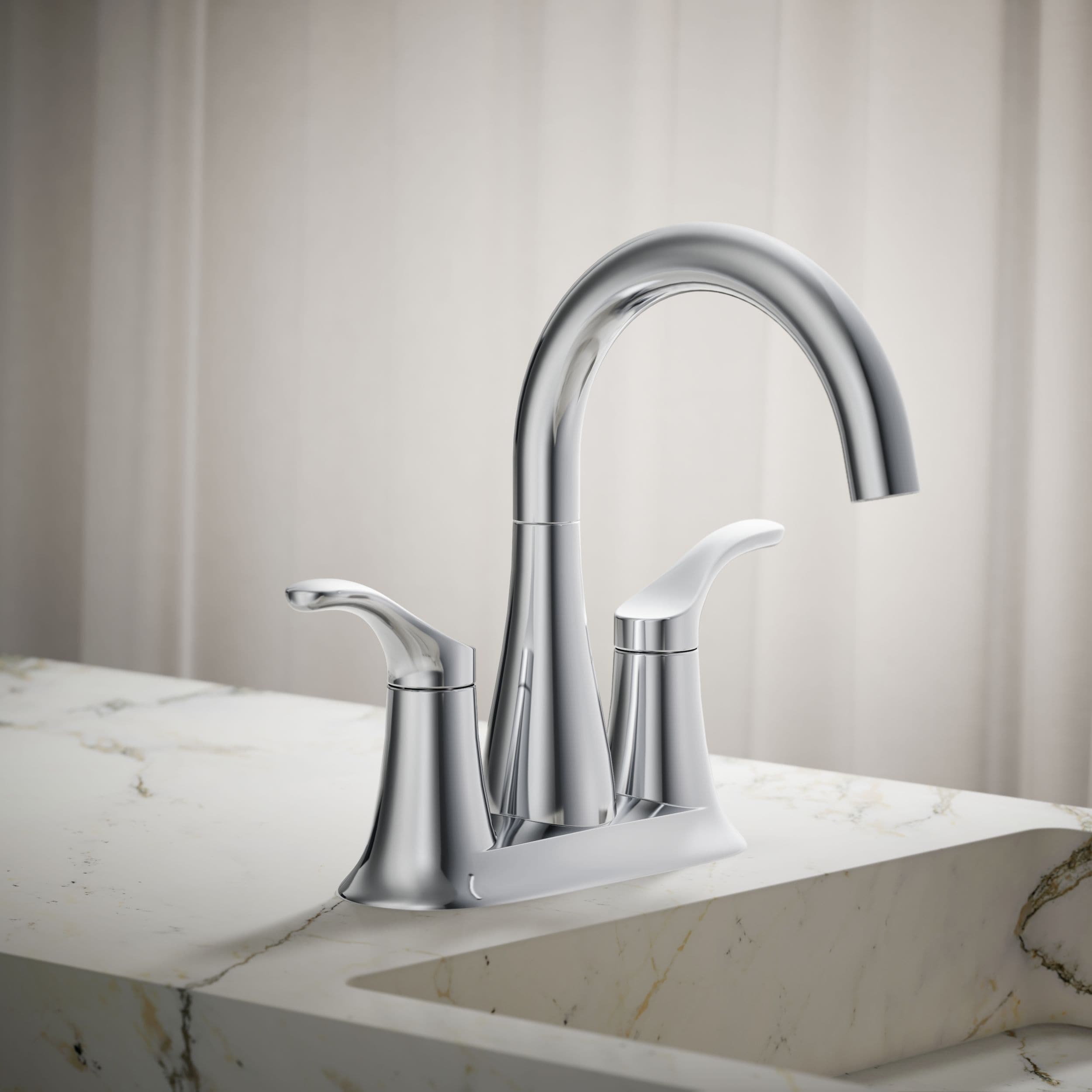 KOHLER Simplice 1.2 GPM Centerset Lavatory Faucet in Polished Chrome (Valve Included)