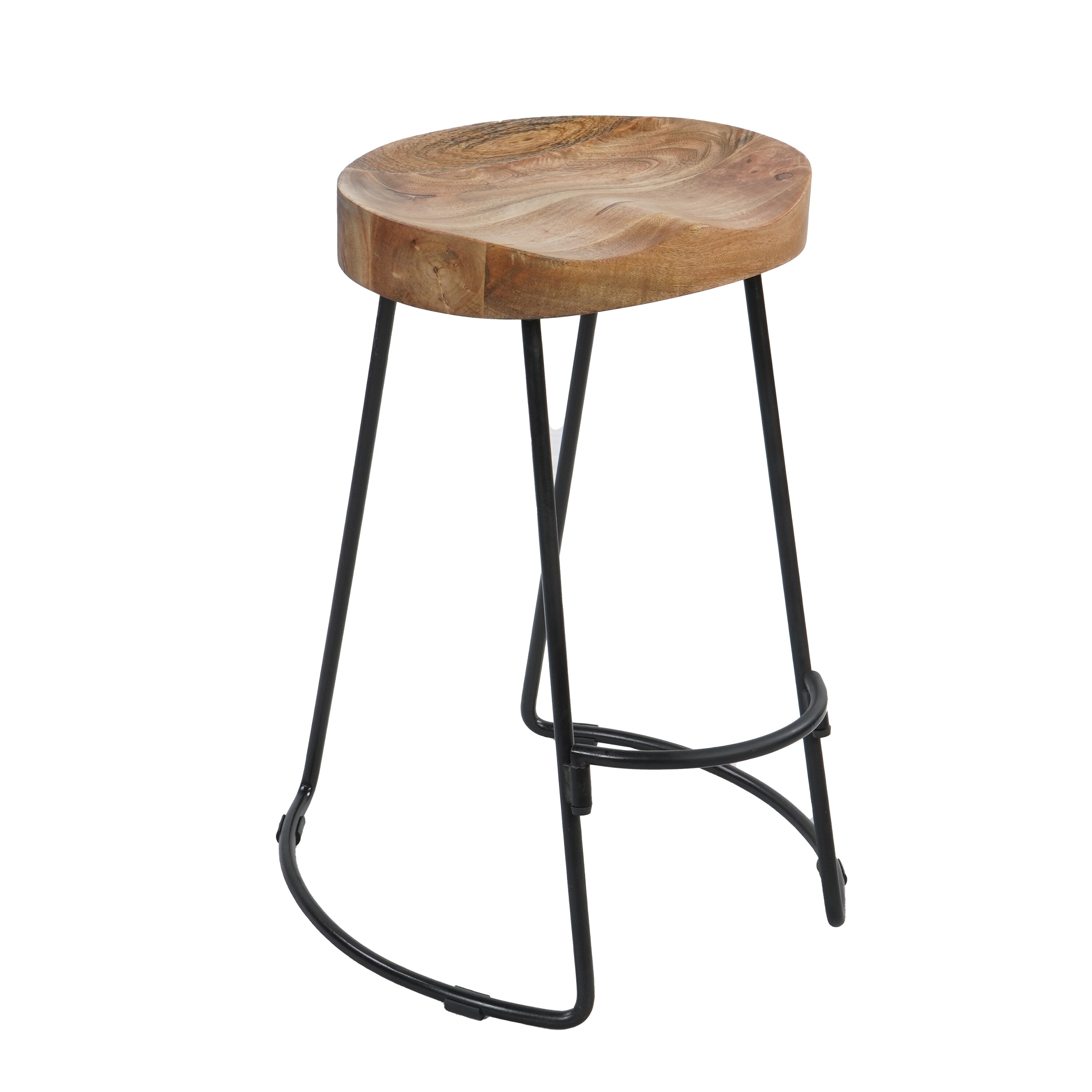 Benzara Set of 2 Brown and Black 24-in H Counter height Benzara Set of 2 Brown and Black 24-in H Counter height