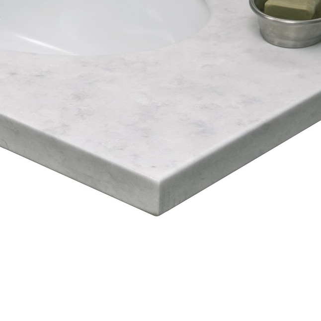 US Marble Evercor Solid Surface 61-in Aspen Solid Surface Bathroom ...