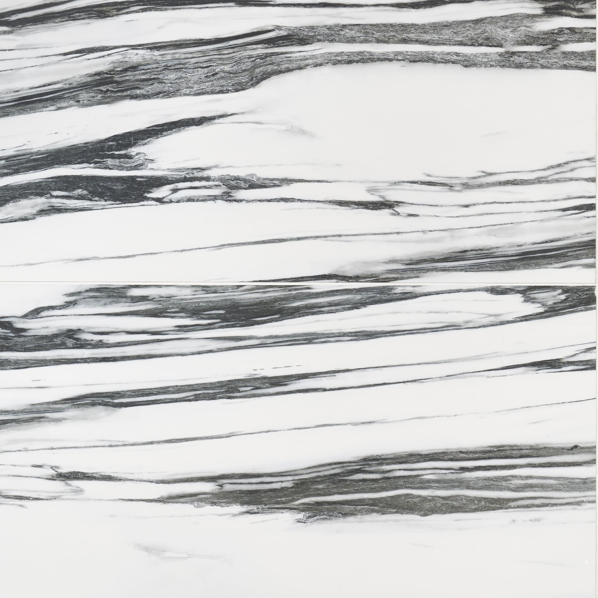 Ink Collection 24x48 Polished Black & White Marble Look Porcelain Tile