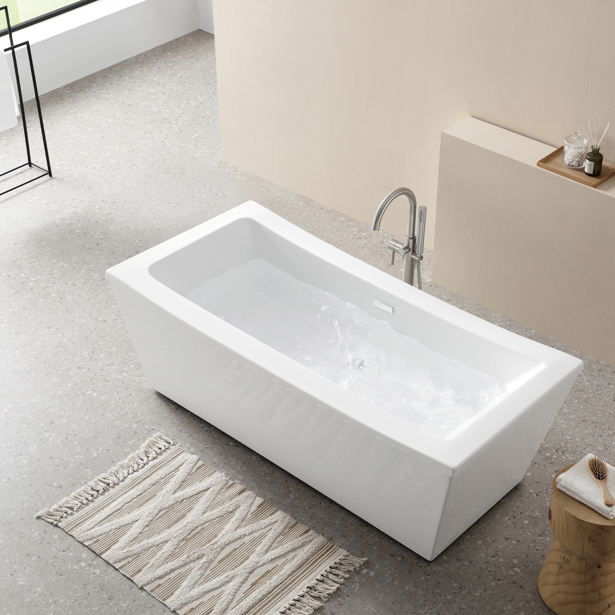 Studio® S 68 x 34-Inch Freestanding Bathtub Center Drain With Integrated  Overflow