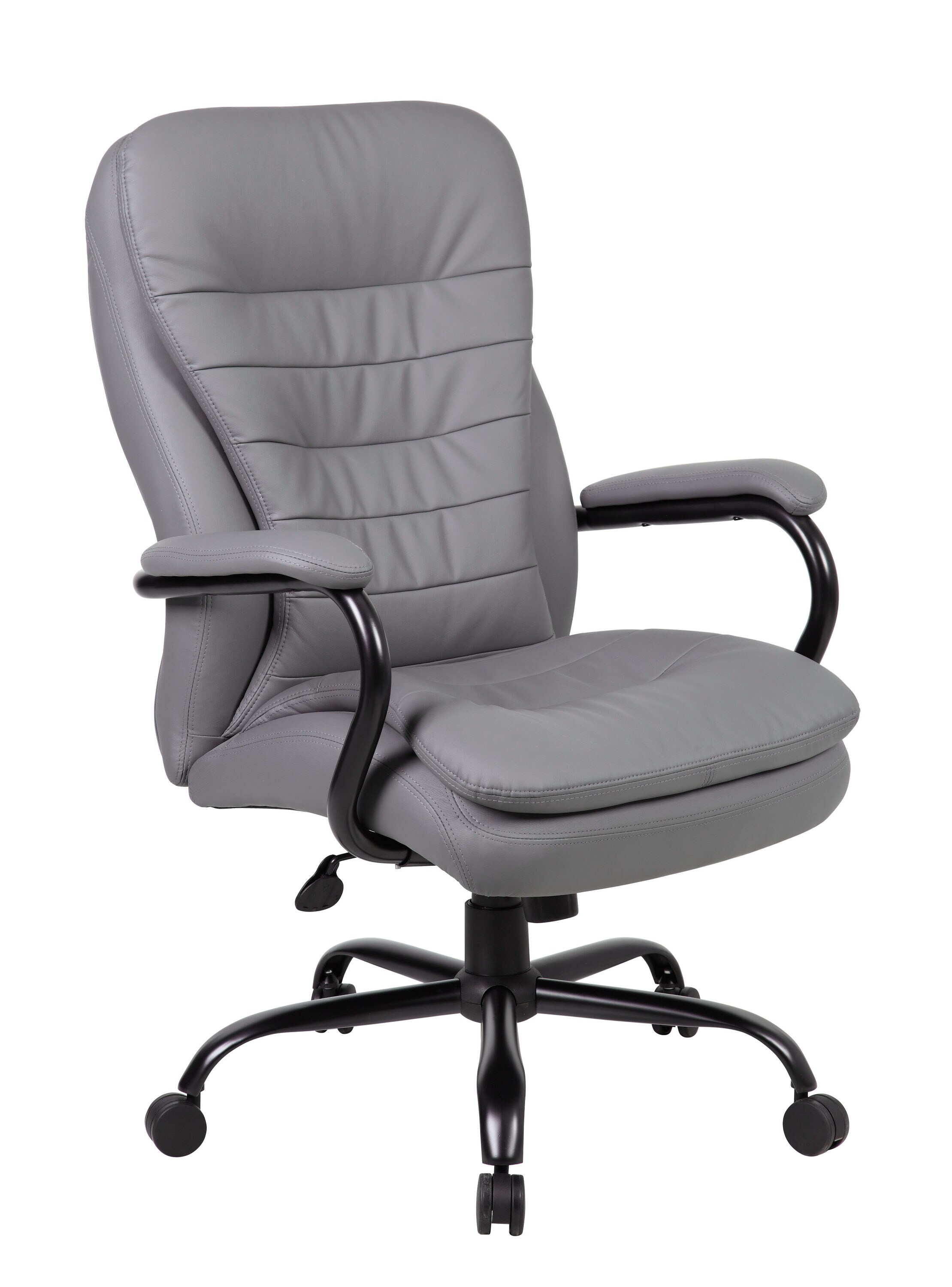 Boss Office Products Grey Contemporary Ergonomic Adjustable Height Swivel  Upholstered Executive Chair in the Office Chairs department at 