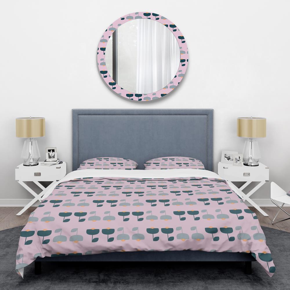 Designart BED24241-K 3 -Piece Pink King Duvet cover Set