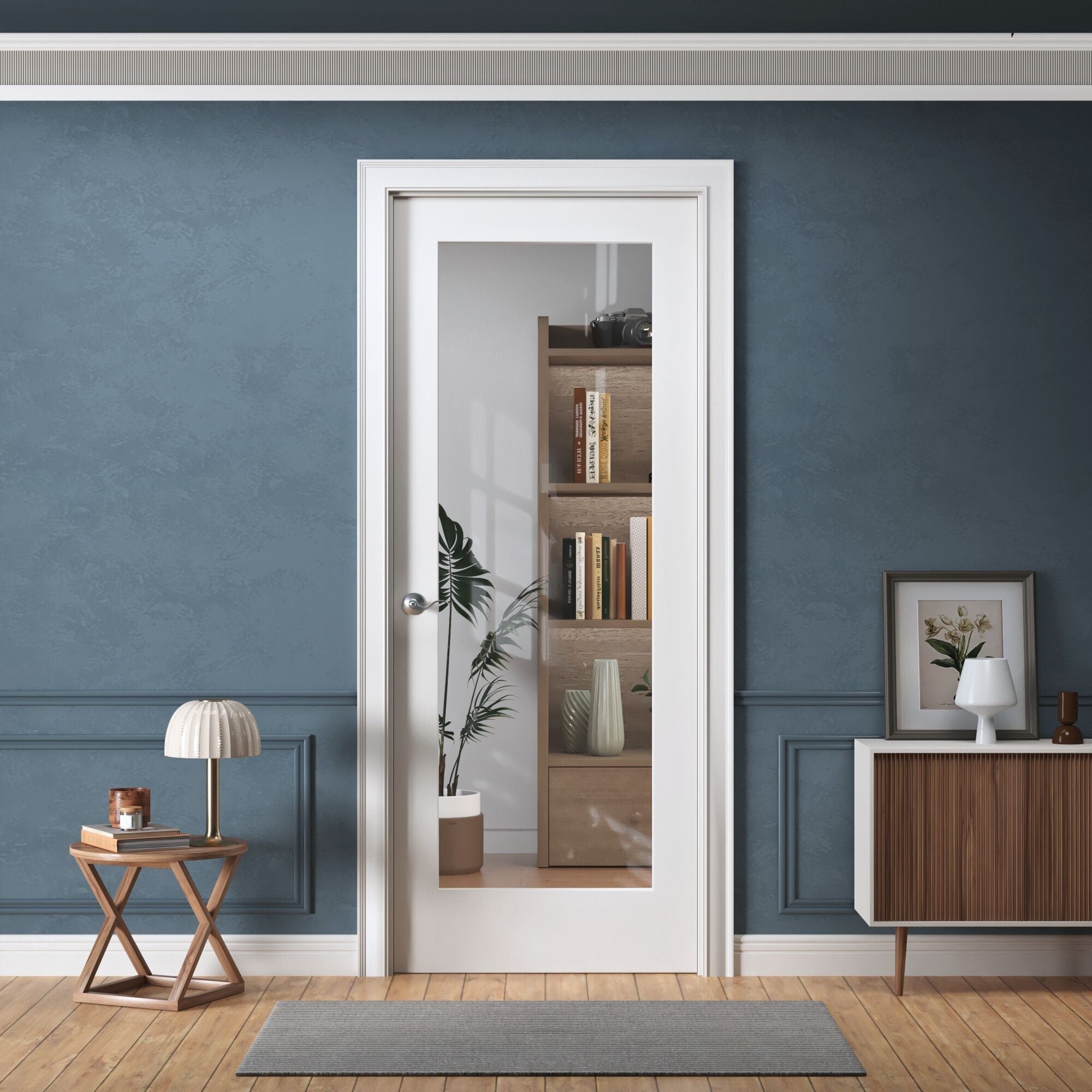 Door Harbor 34-in x 80-in Truly Prehung Interior Door 1-Lite Clear ...