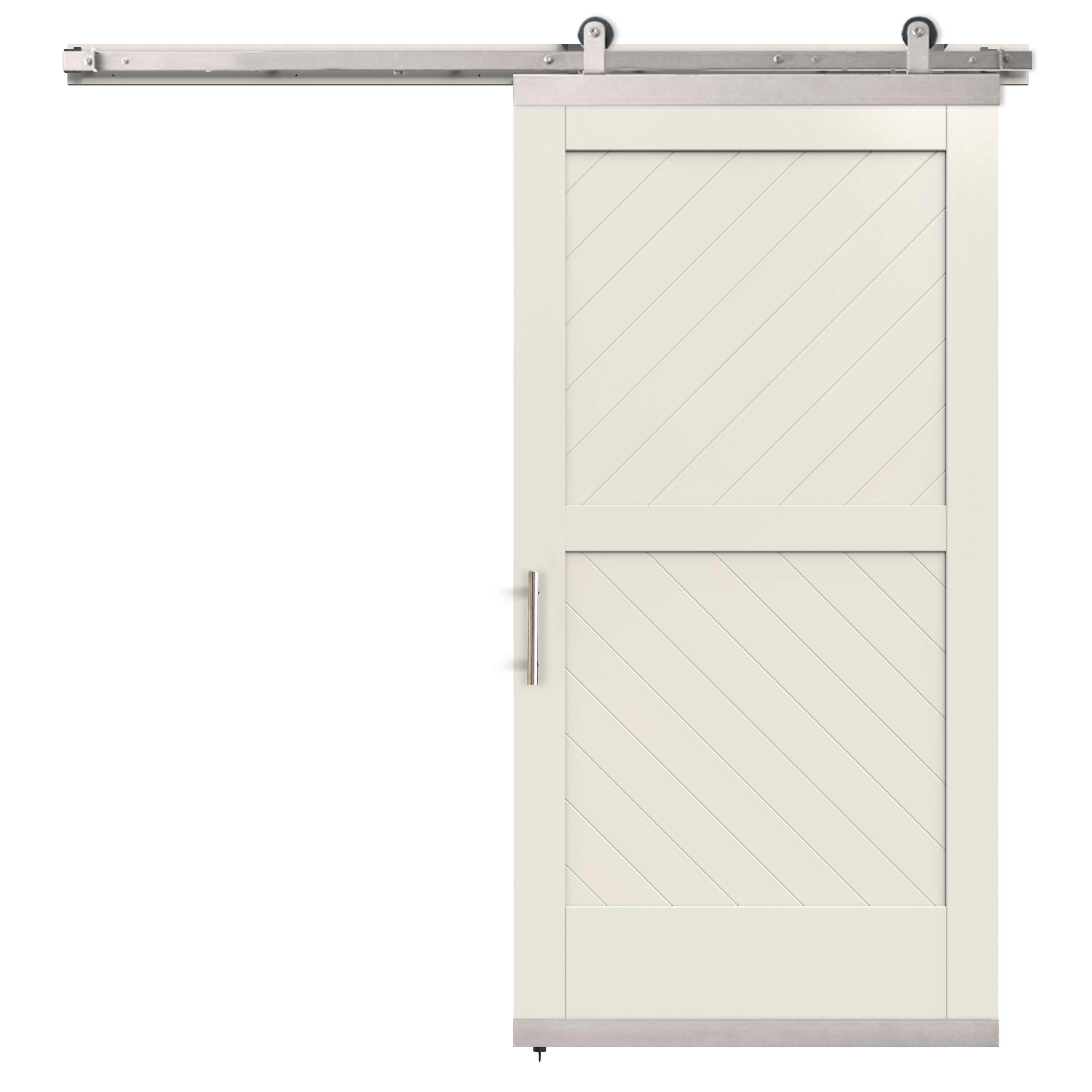 JELD-WEN LOWOLJW248200032 42-in x 80-in Primed Primed K-frame MDF Solid core Single Barn Door (Hardware Included)