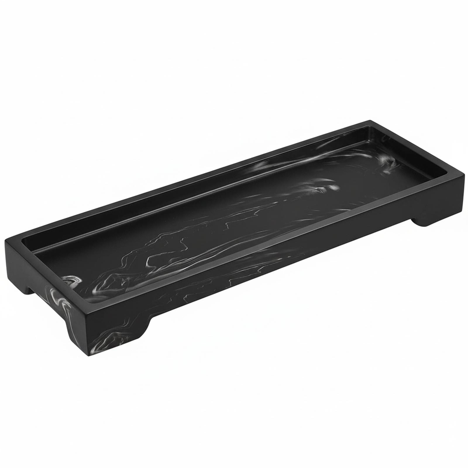 Baginizer  Resin Bathroom Vanity Tray Footed Design Versatile Organizer for Counter Toilet Tank Kitchen Waterproof Scratch Proof