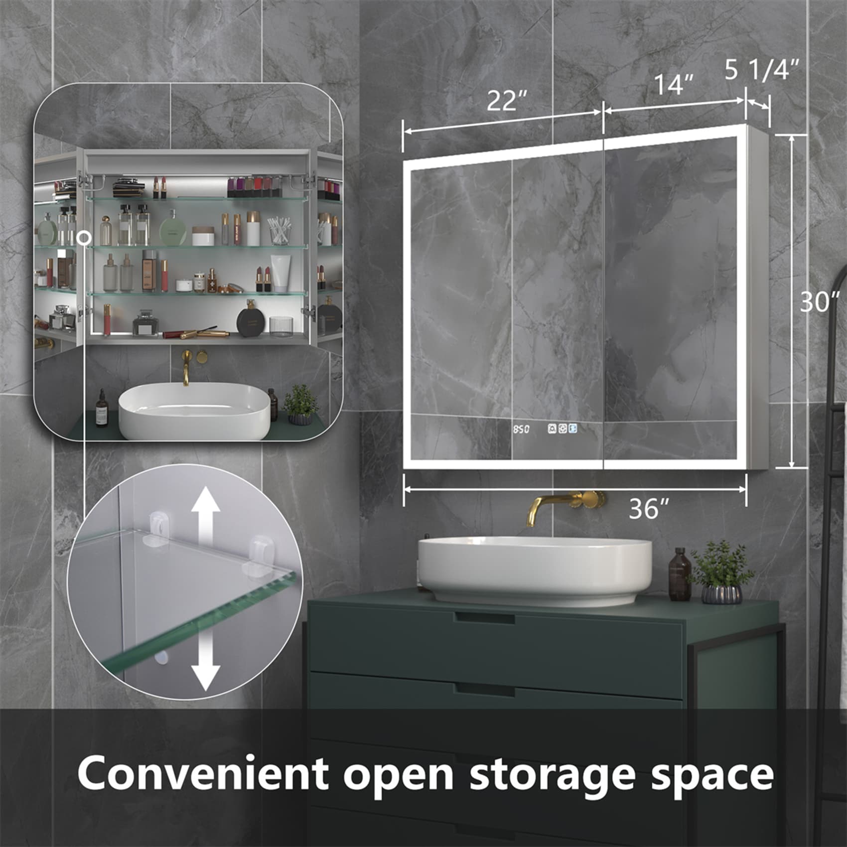 ExBrite EXMC4030V8DX Bathroom-Medicine-Cabinets - View #3