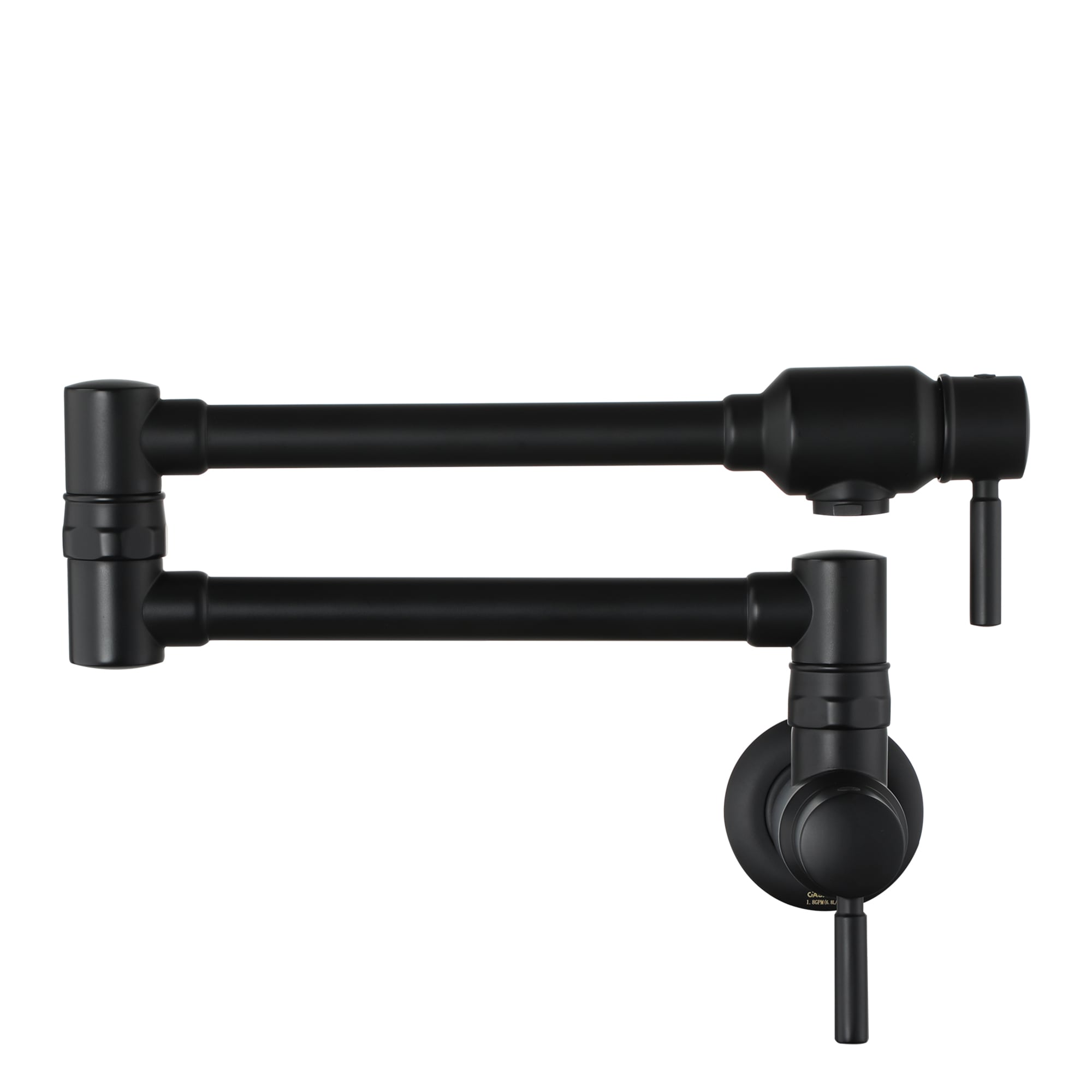 CASAINC KCLT0059-MB Wall-mounted folding pot filler Matte Black Double Handle Wall-mount Pot Filler Kitchen Faucet