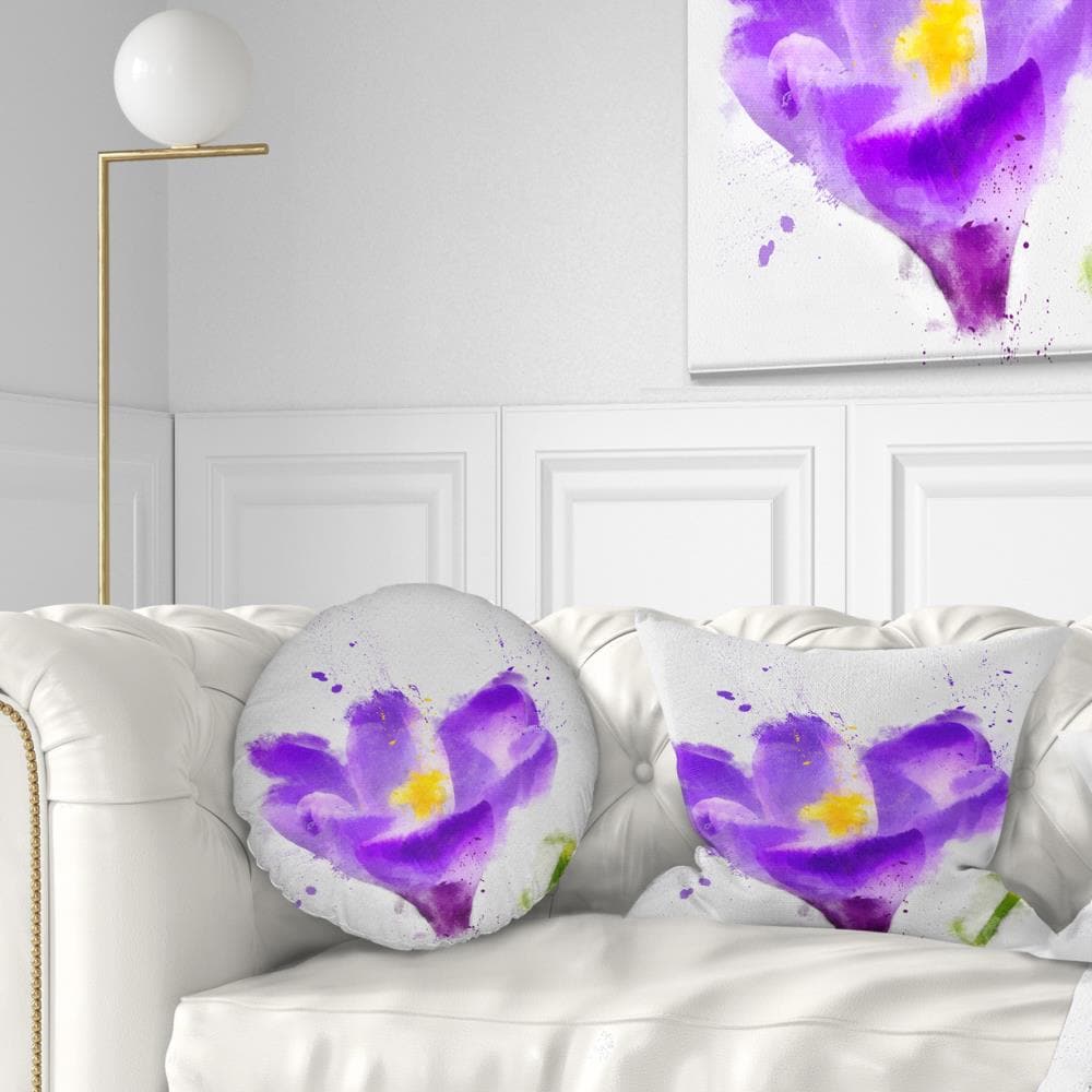 Designart CU13573-12-20 12-in x 20-in Purple Indoor Decorative Pillow