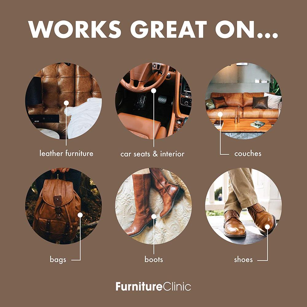 The Original Leather Recoloring Balm by Furniture Clinic - 16 Color Options  - Leather Repair Kit for Furniture - Restore Couches, Car Seats, Clothing -  Non-Toxic Leather Repair Cream (Light Grey) 
