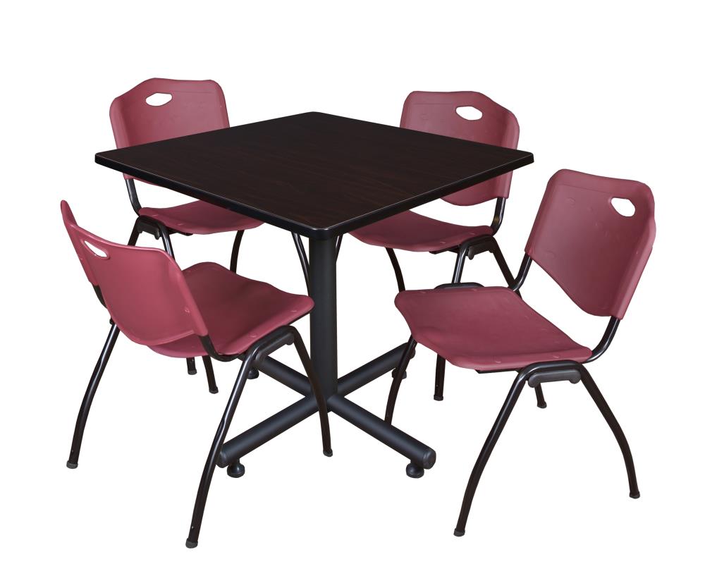 Regency TKB3636MW47BY Breakroom Brown 4-Person Training Table (36-in W x 29-in H)