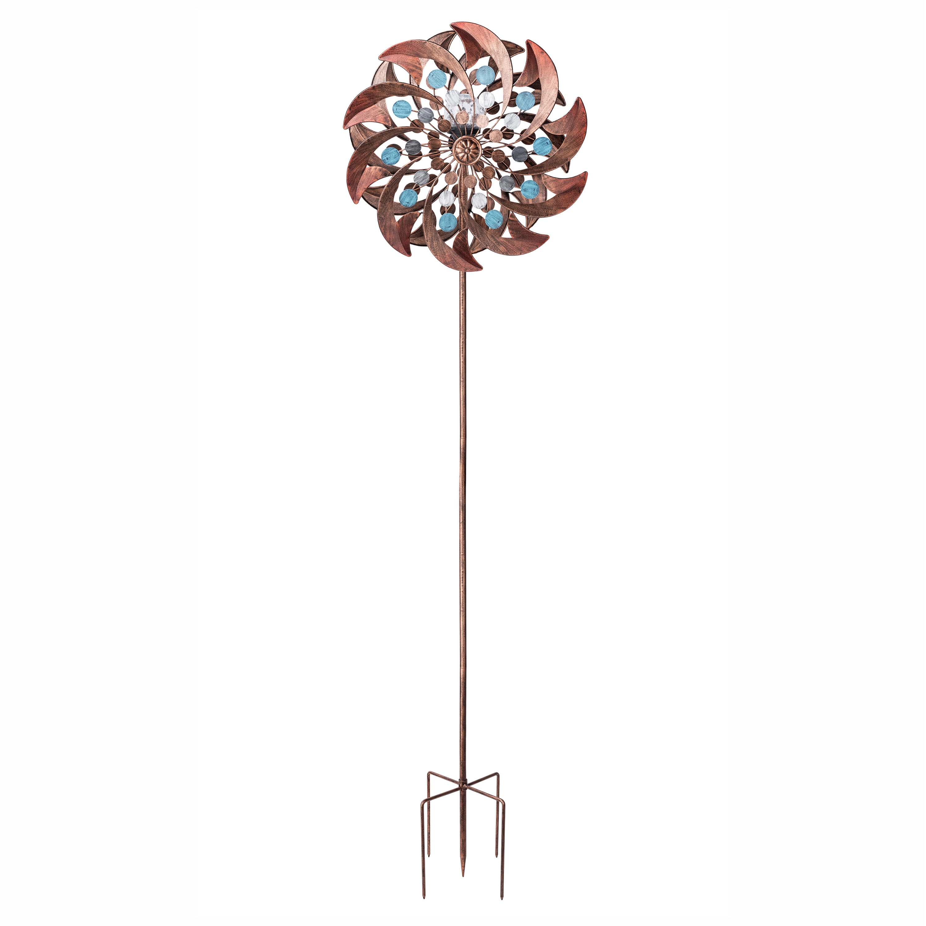 Teamson Home 4042664 70.87-Inches 2 -Blade Copper Decorative Windmill
