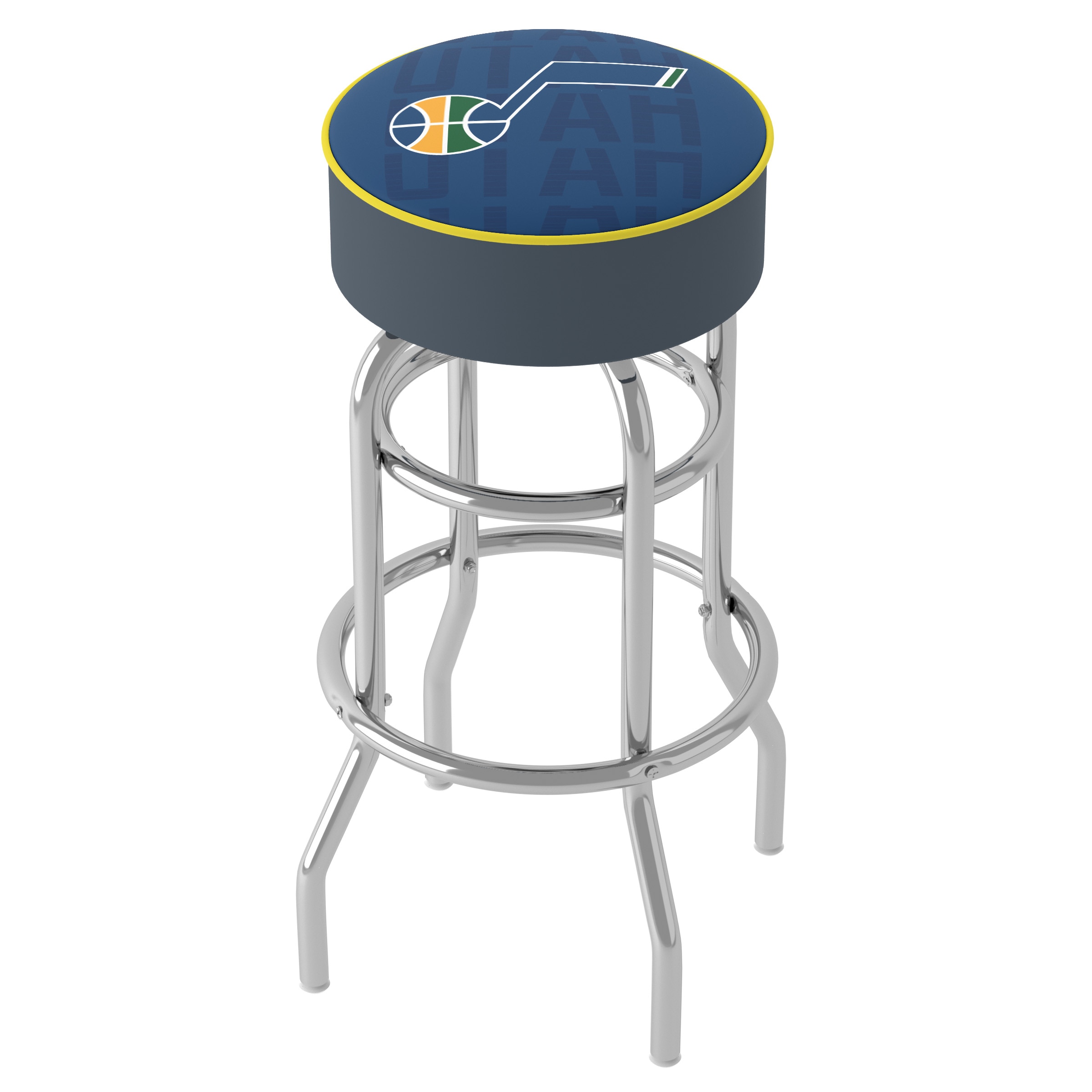 Trademark Gameroom NBA1000-UJ3 Utah Jazz Bar Stools Utah Jazz 30.0-Inches H Bar height Round seat Upholstered Swivel Metal Bar Stool