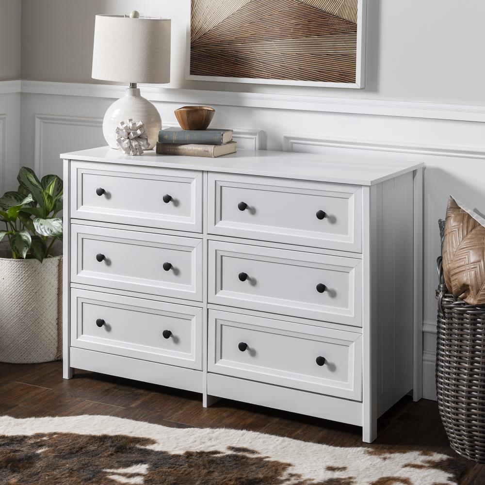 Walker Edison White 6-Drawer Standard Dresser in the Dressers ...