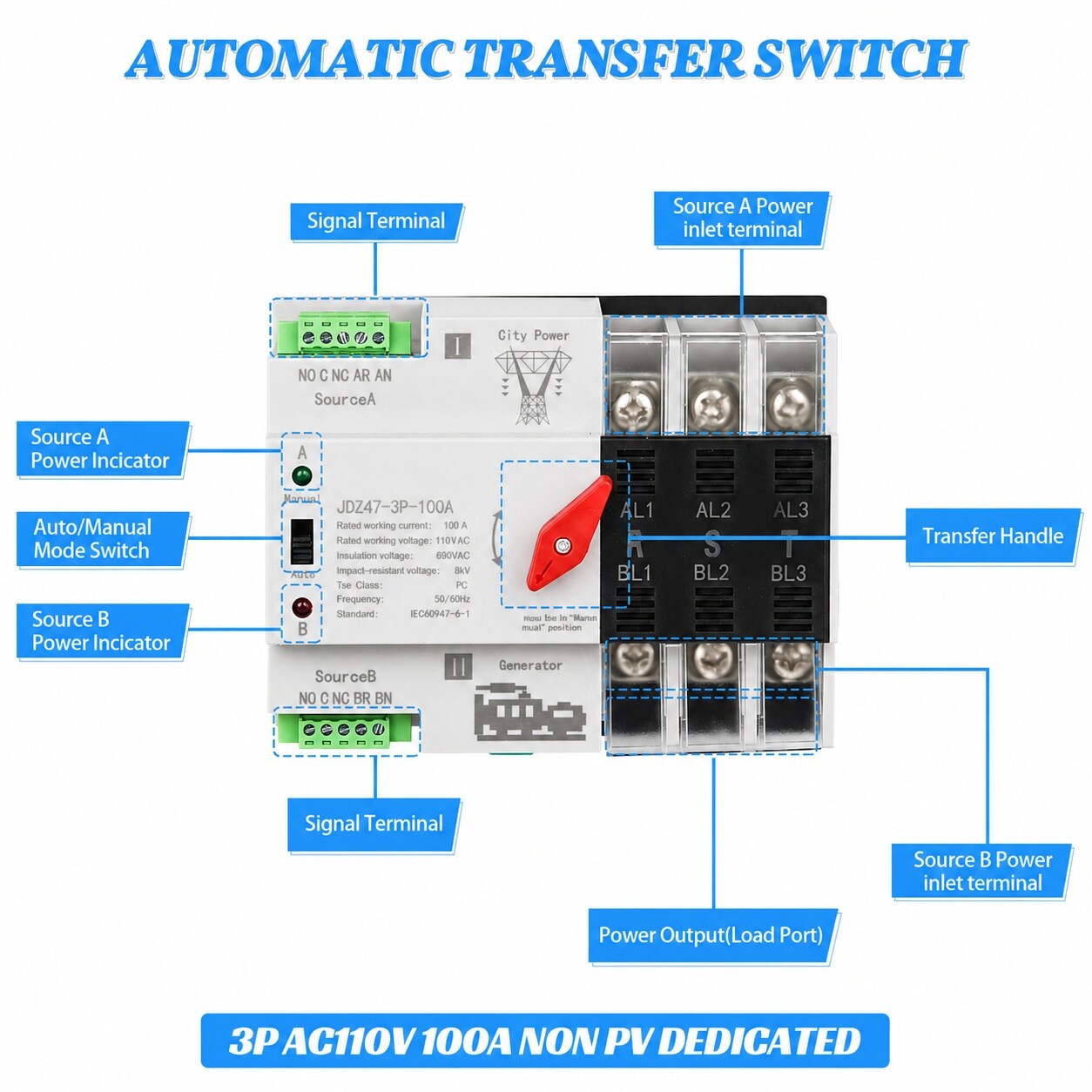 Misopily LMS0603M065 Transfer-Switch-Kit - View #4
