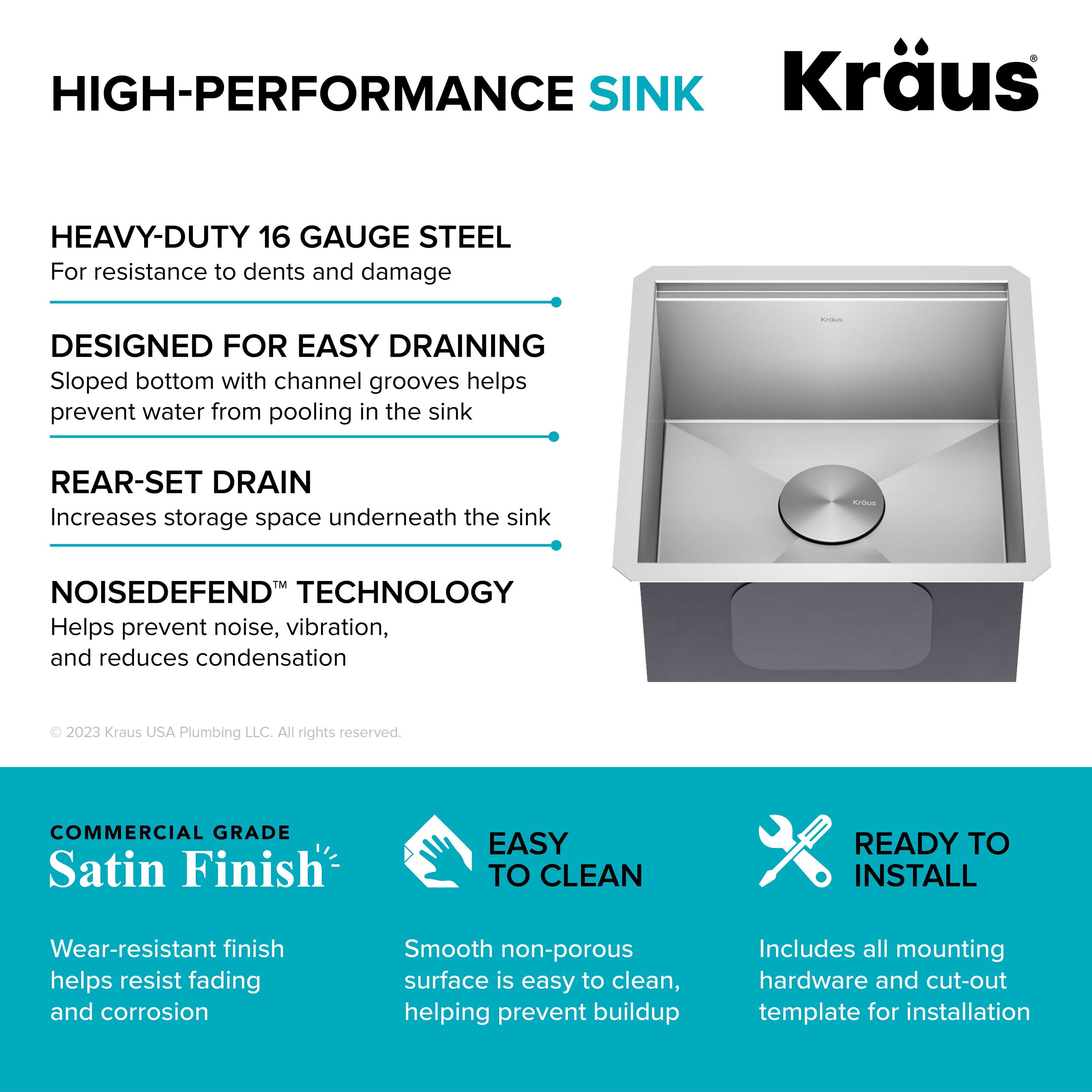 Kore 19-Inch Stainless Steel Drop-In Farmhouse Kitchen Sink