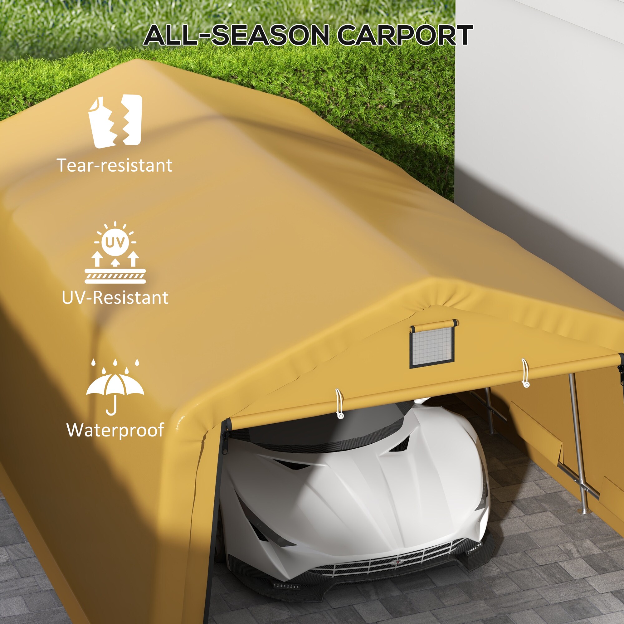 Outsunny 84C-451V00BG Carport-Covers - View #9