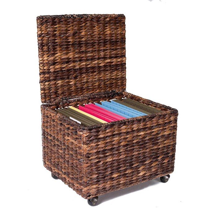 Storage Organizer Box With Lid, Decorative Filing Cabinet